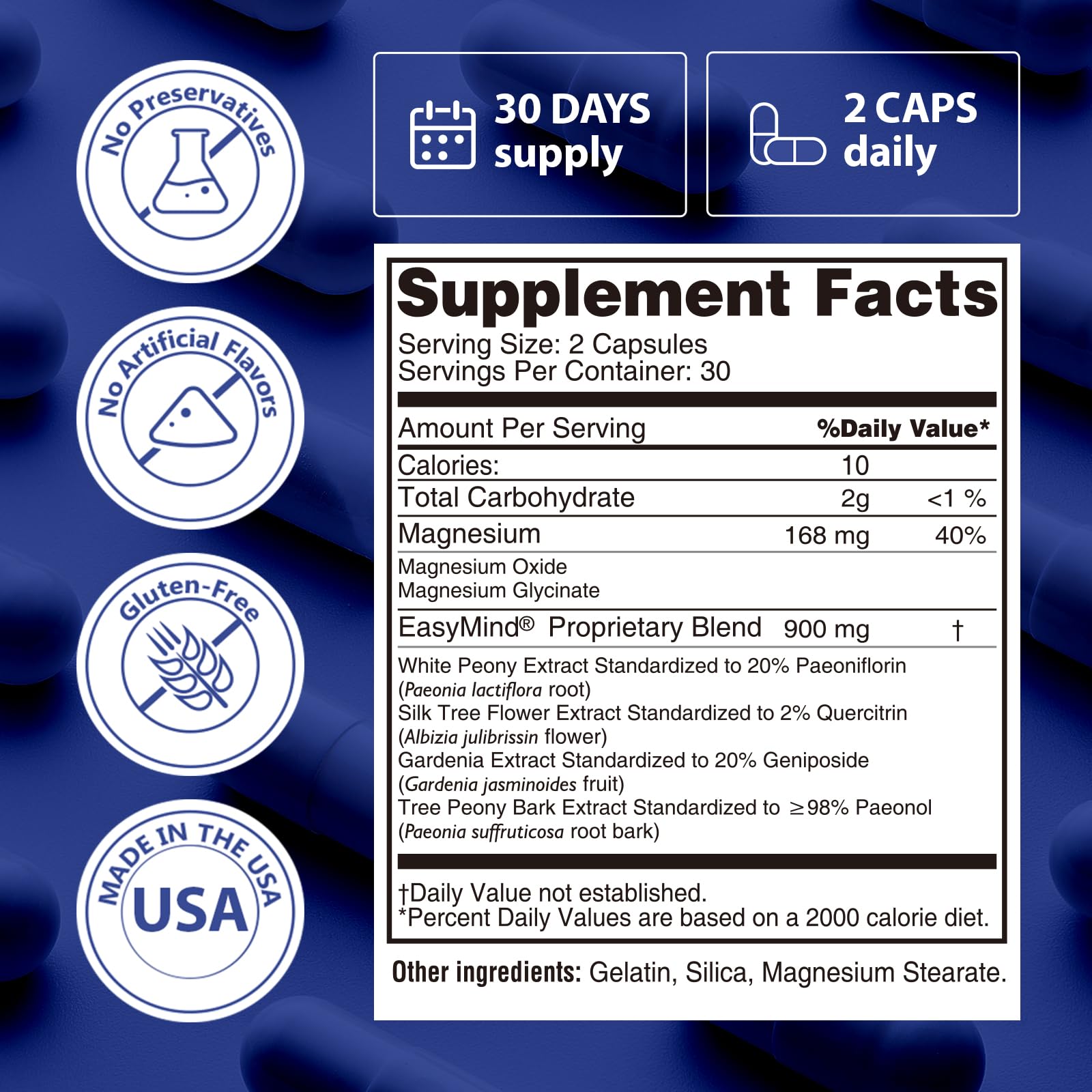 PureBotan Magnesium Oxide and Glycinate Extra Strength, Natural Sleep Aid Supplement EasyMind, High Absorption, Restful Sleep & Relaxation, Cortisol Lower, Natural-Gentle, Melatonin Free, 60 Capsules PureBotanAu supplements