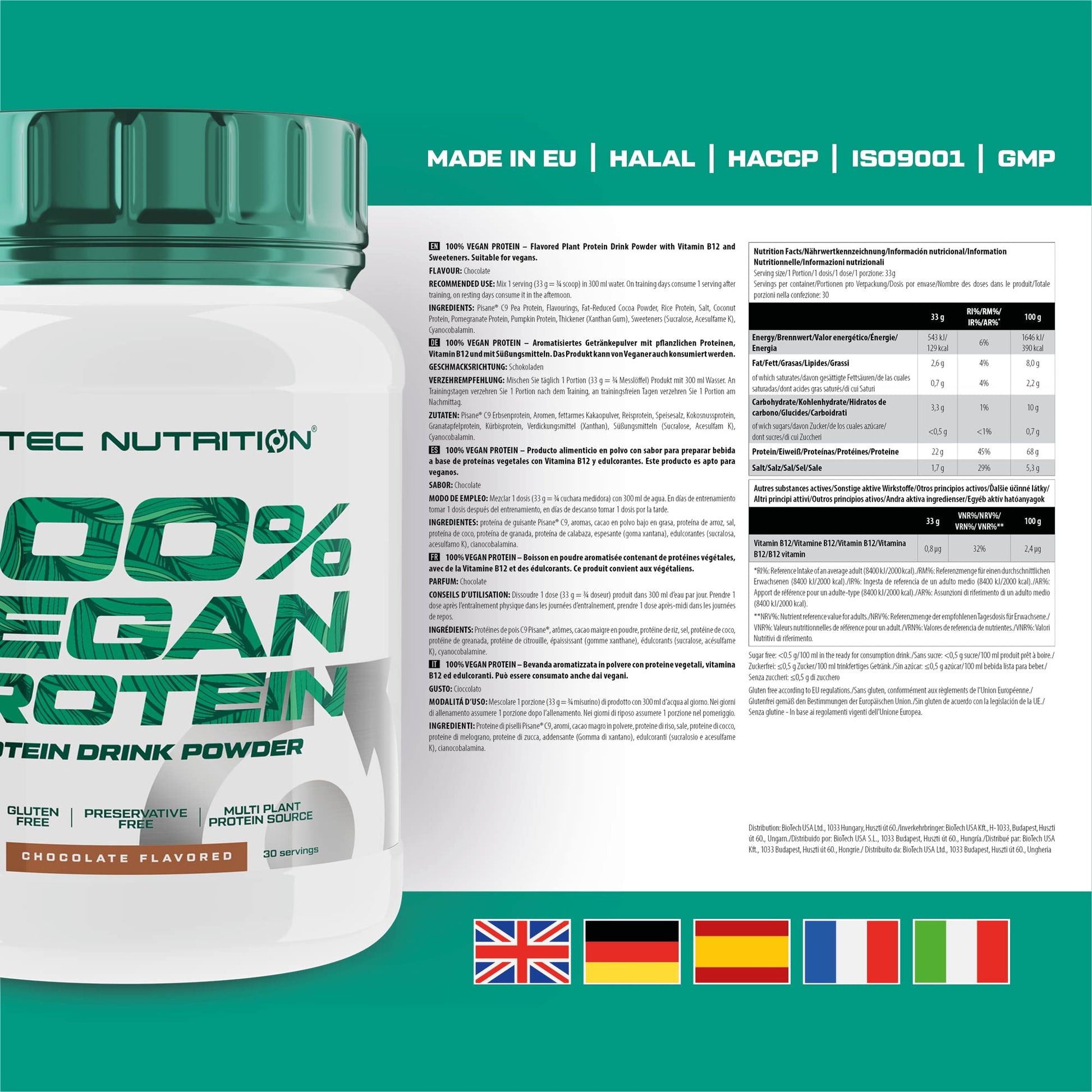 Scitec Nutrition 100% Vegan Protein – 5 Plant-Based Protein Sources – Fortified with Vitamin B12 Scitec NutritionAu supplements