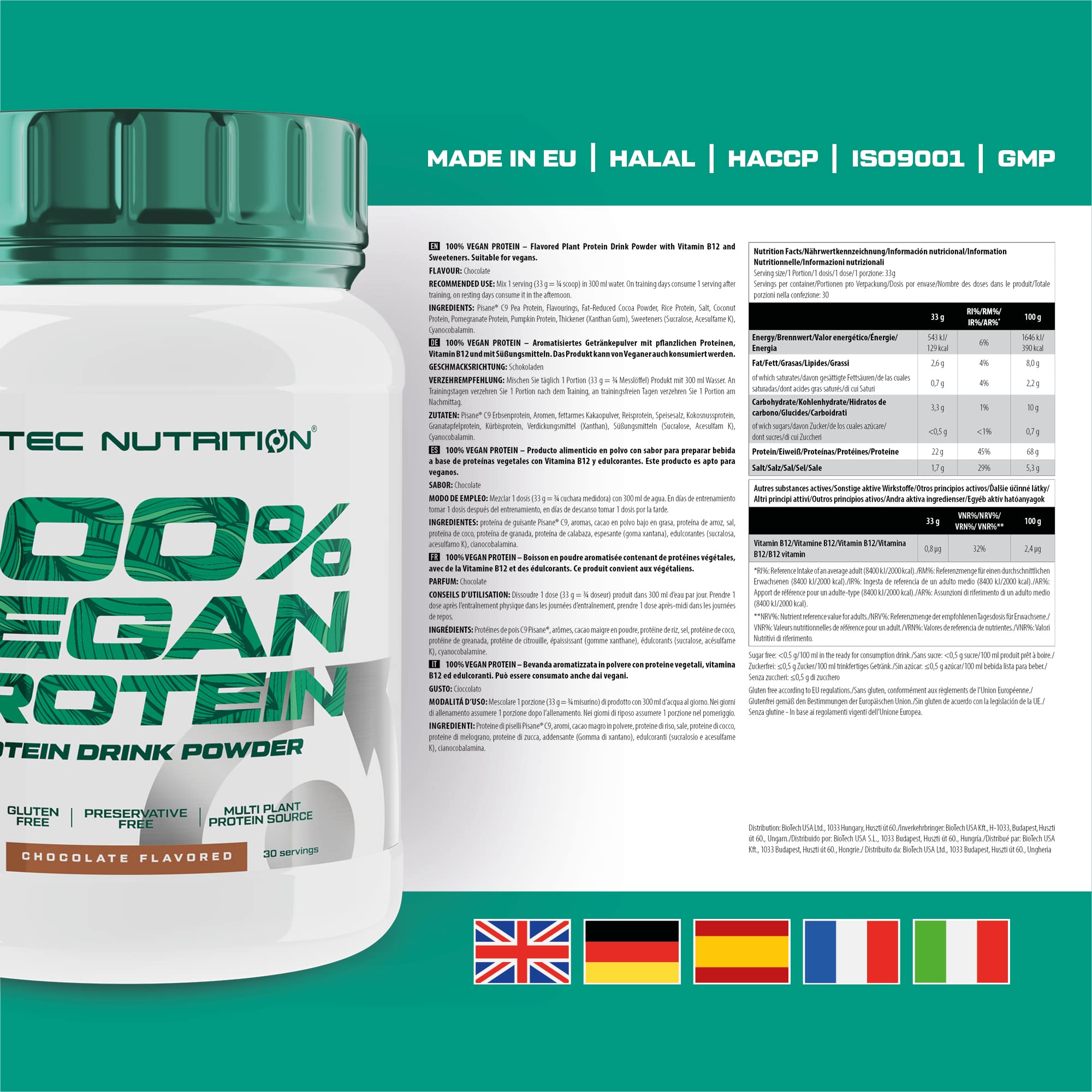 Scitec Nutrition 100% Vegan Protein – 5 Plant-Based Protein Sources – Fortified with Vitamin B12 Scitec NutritionAu supplements