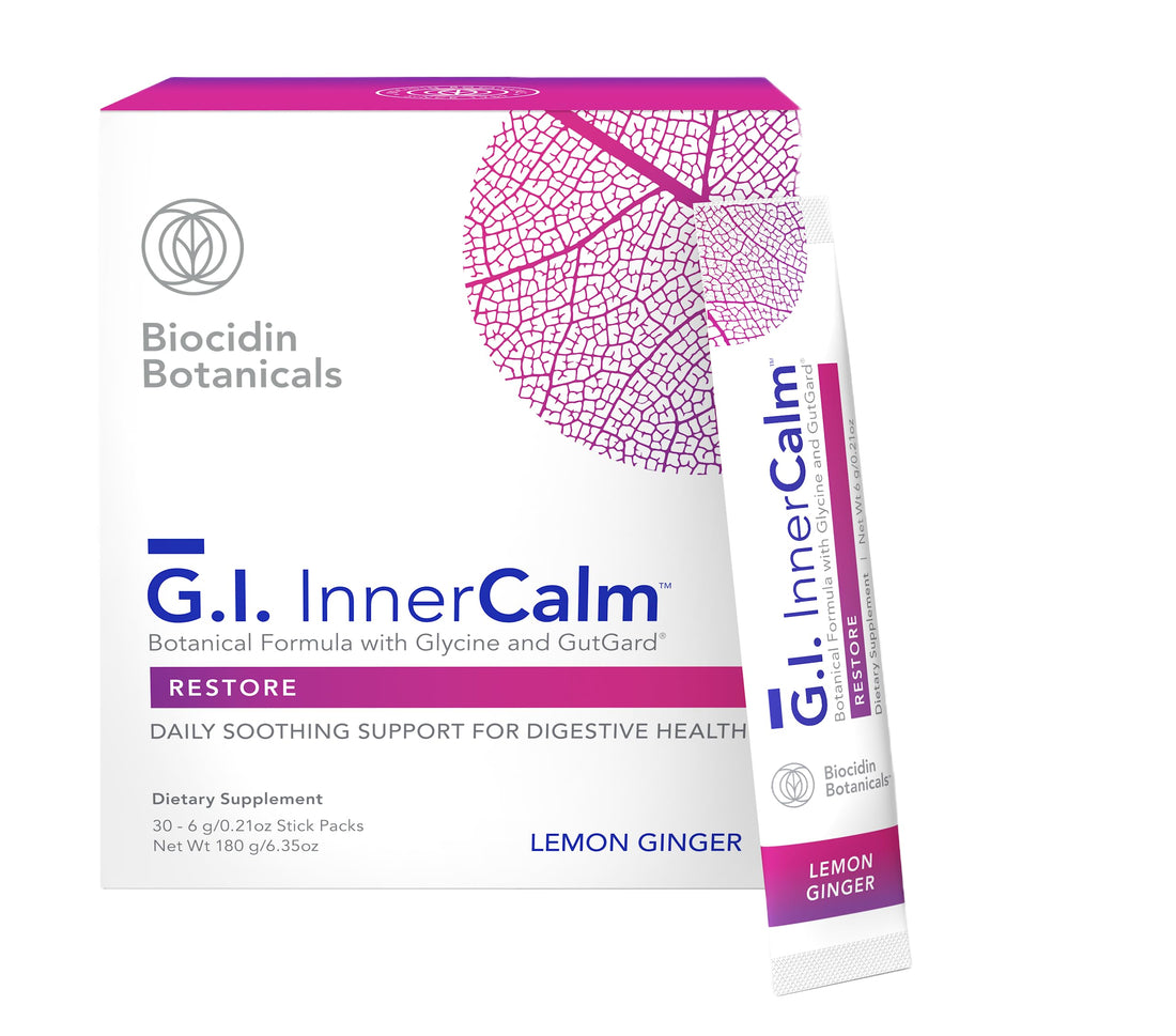 Bio-Botanical Research Biocidin Drink Mix - GI InnerCalm - Support Digestive Health, GI Detox, Healthy Mood & Sense of Relaxation - Soothing Formula with Glycine & No Glutamine (30 Stick Packs) Bio-Botanical ResearchUS supplements