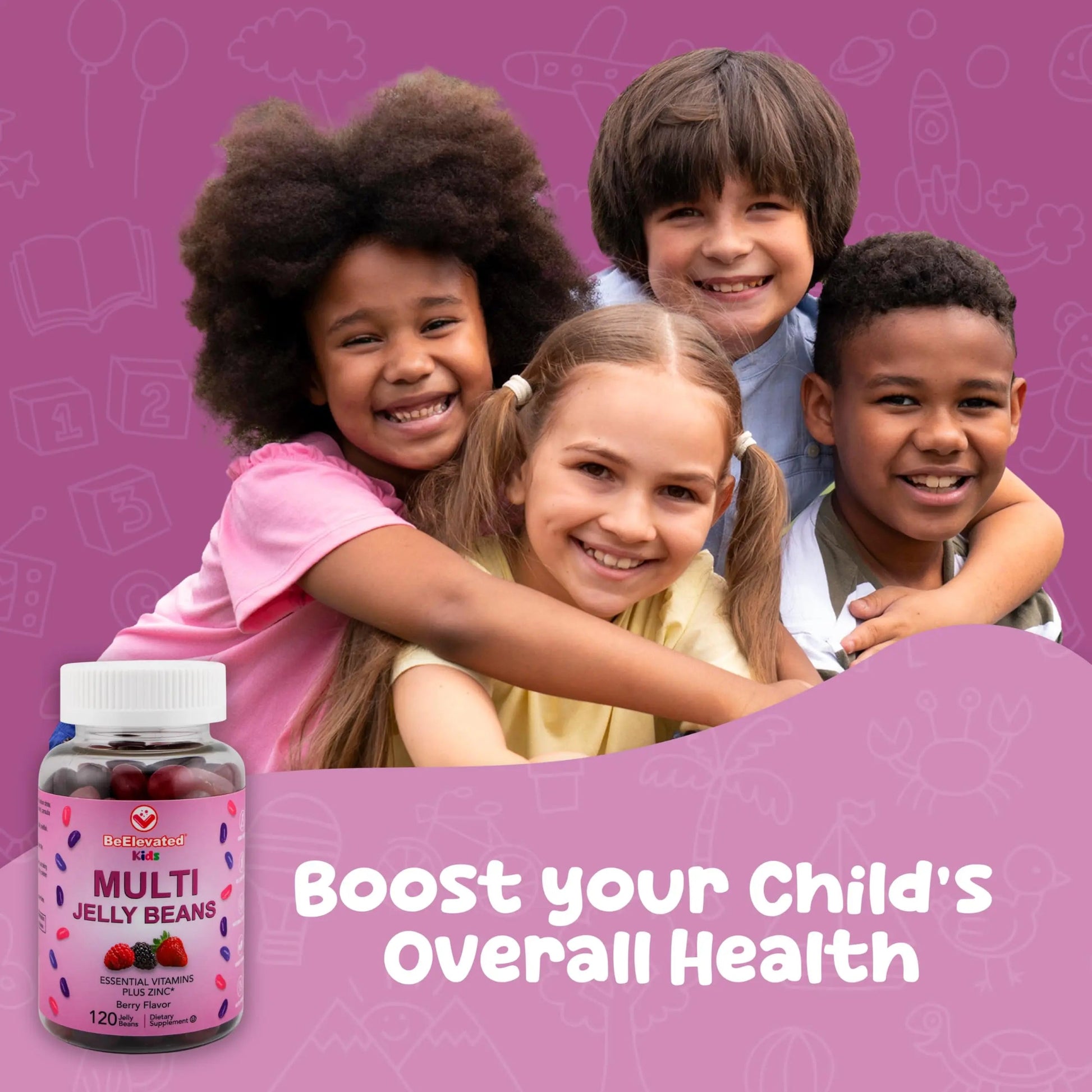 BeElevated Kids Multivitamin Gummies – Tasty Berry-Flavored Zinc Gummies for Children & Adults – Vegetarian, Gluten-Free BeElevatedAu supplements