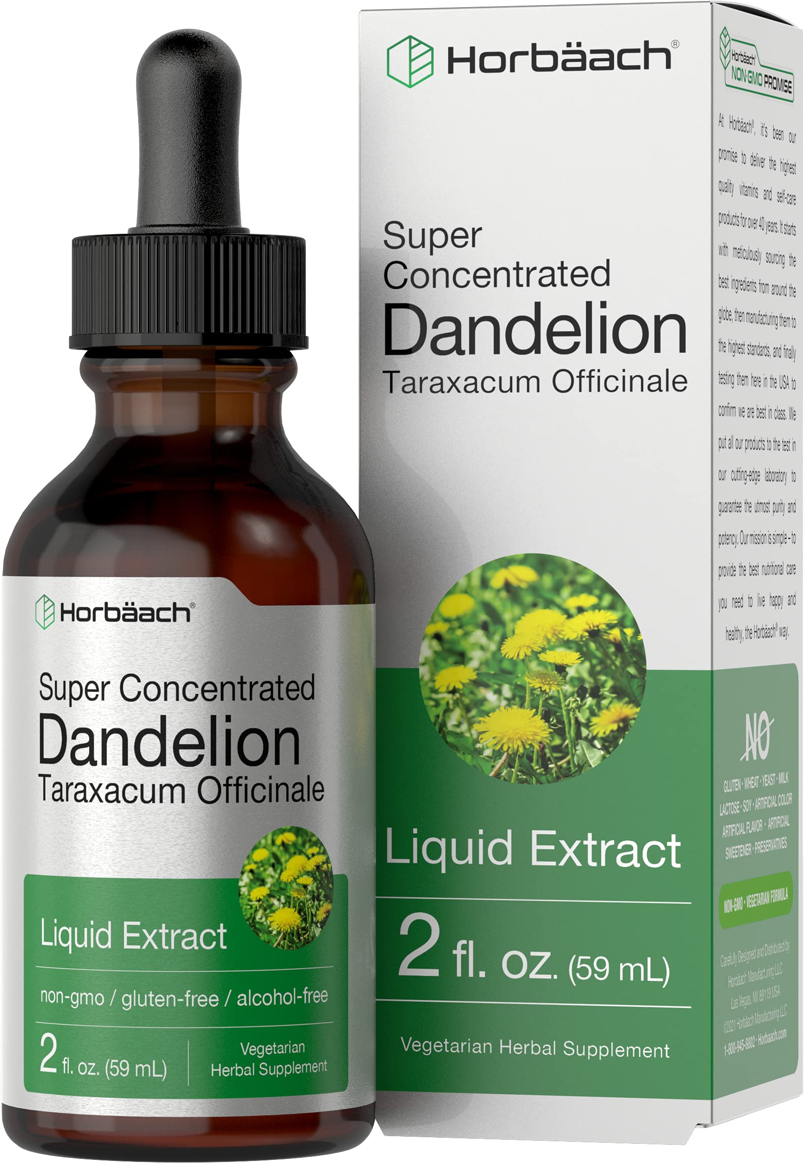 Dandelion Root Extract | 2 fl oz | Super Concentrated | Alcohol Free Liquid Tincture HorbäachAu supplements