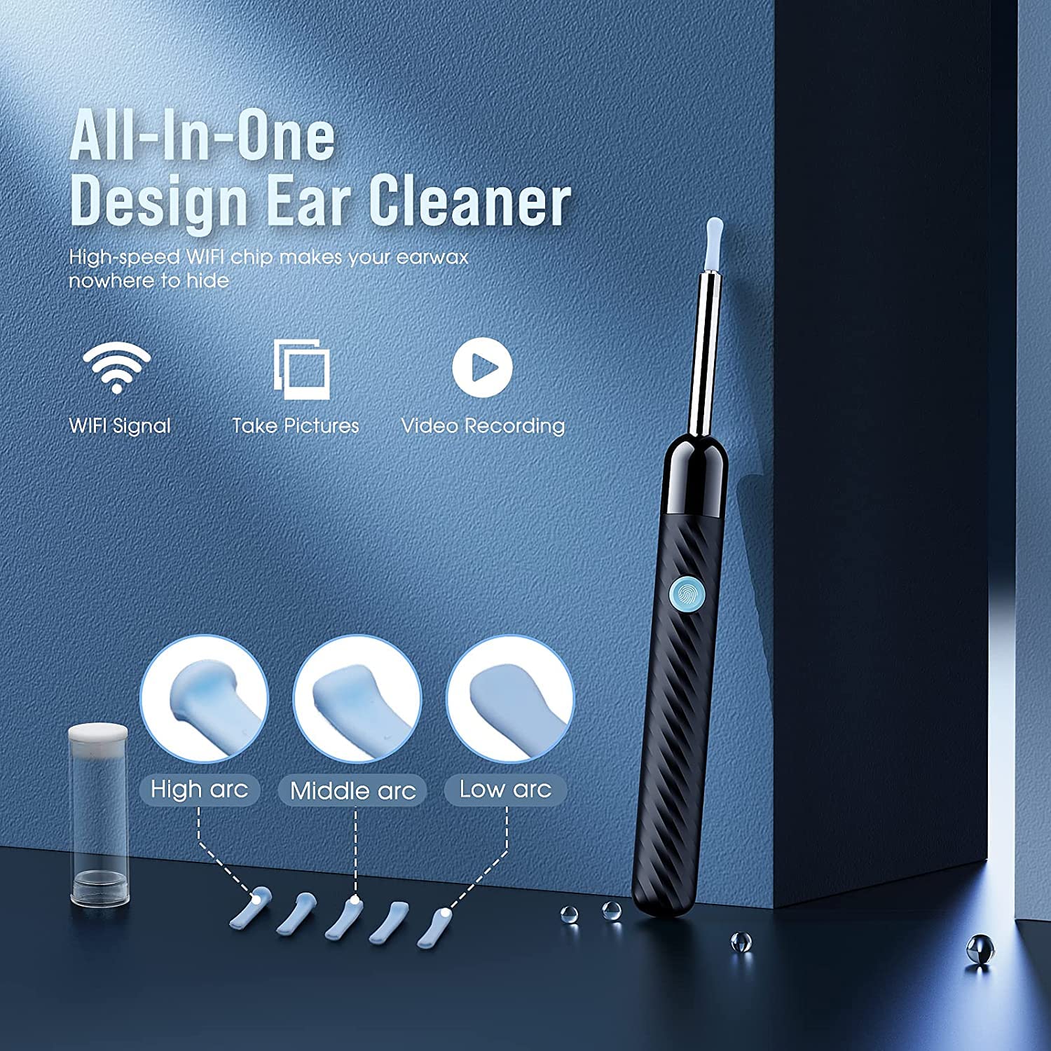 Ear Wax Removal - Earwax Remover Tool with 8 Pcs Ear Set - (Grey) LEIPUTUS supplements