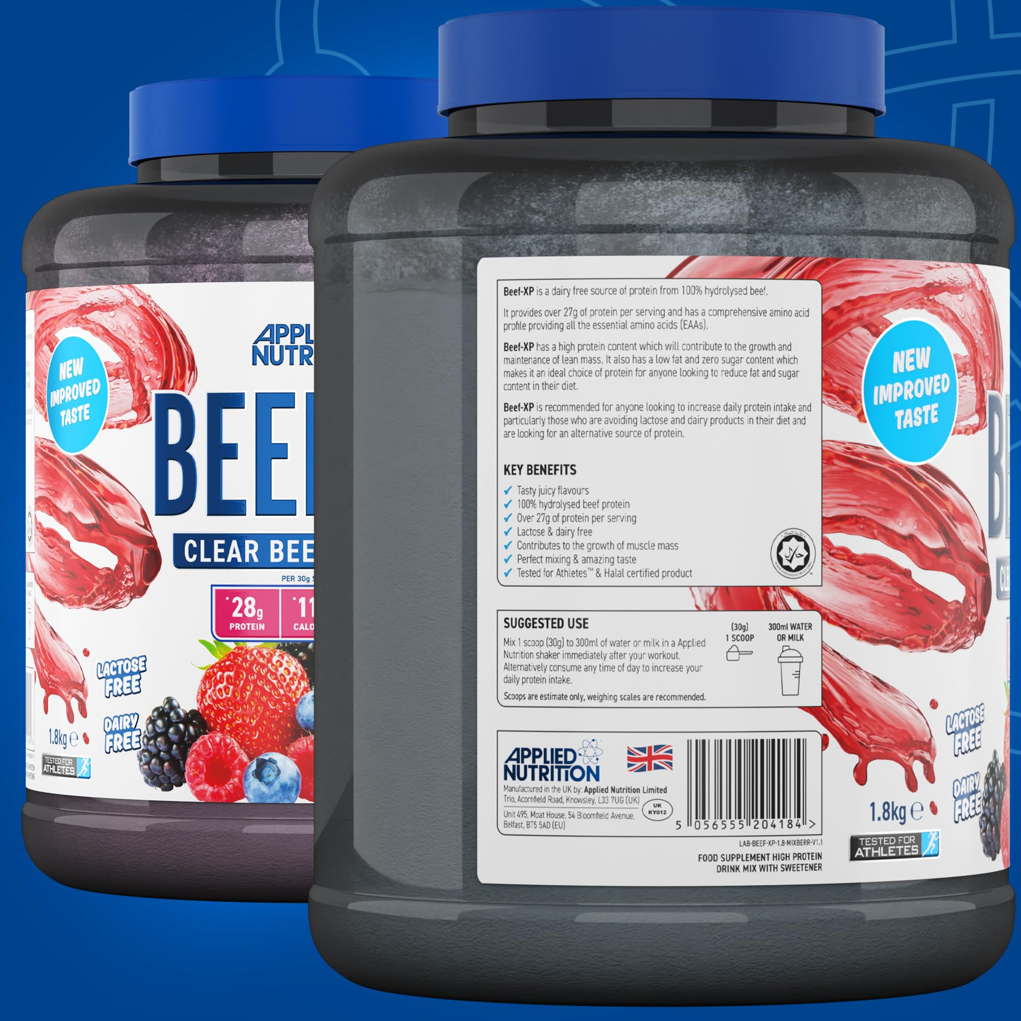 Applied Nutrition Beef XP - Clear Hydrolysed Beef Protein Isolate, Fruit Juice Style, Dairy Free Beef Protein Powder Applied NutritionAu supplements