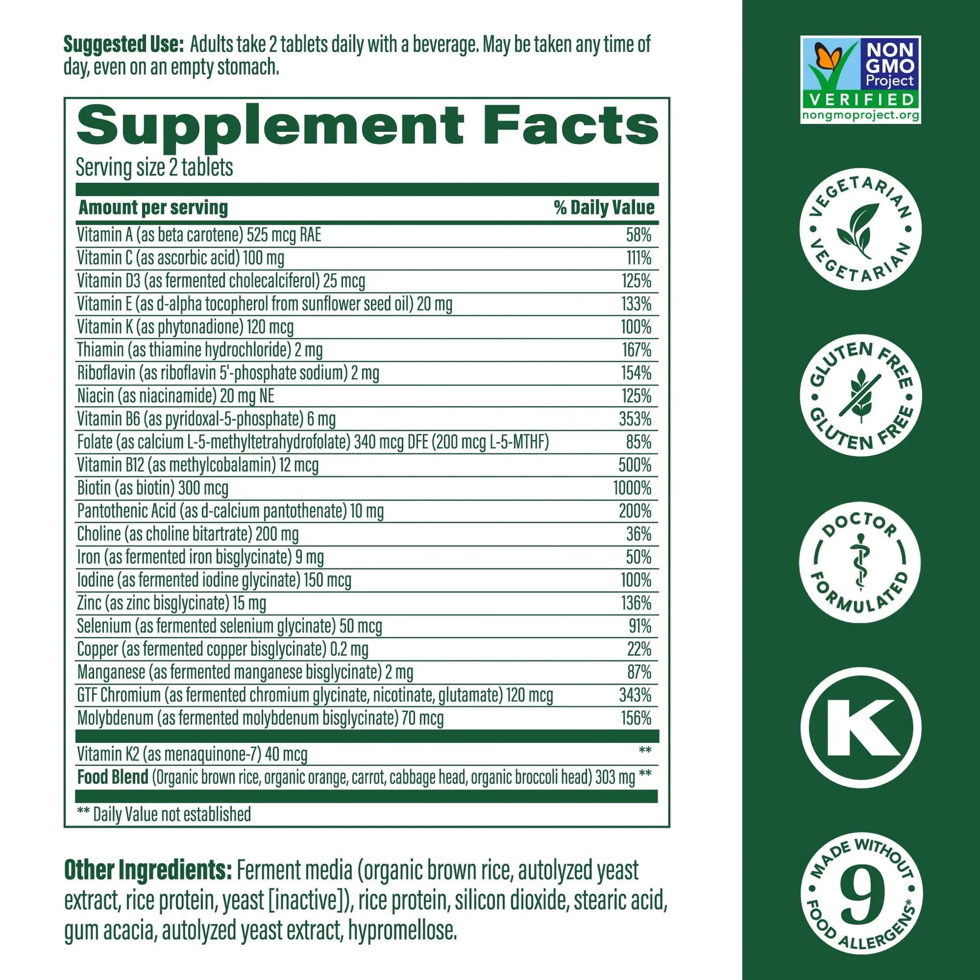 MegaFood Women's 40+ Multivitamin - Multivitamin Supplement for Women with Iron, Vitamins C, B12, K2, A, B6, Choline, and more MegaFoodAu supplements