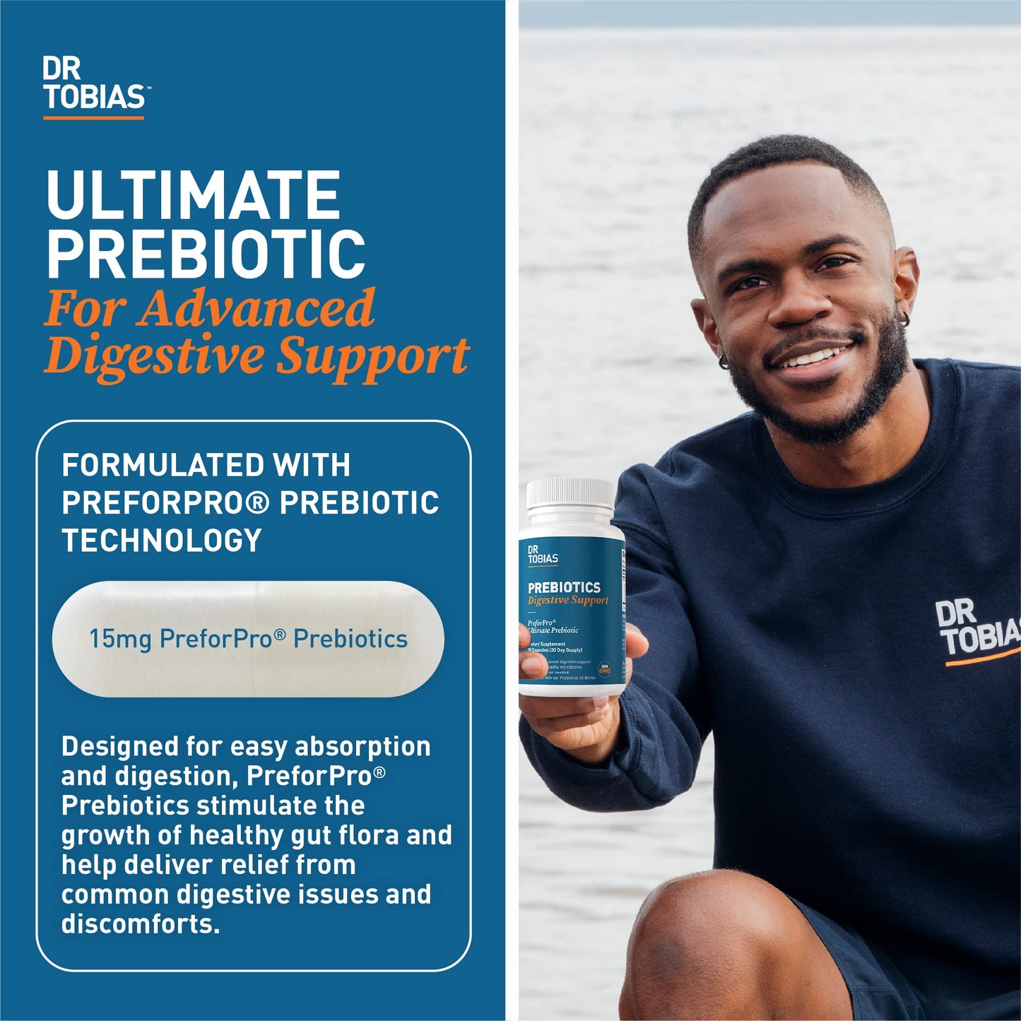 Dr. Tobias Prebiotics, Supports Digestion & Gut Health, Feed Good Probiotic Bacteria Dr. TobiasUS supplements