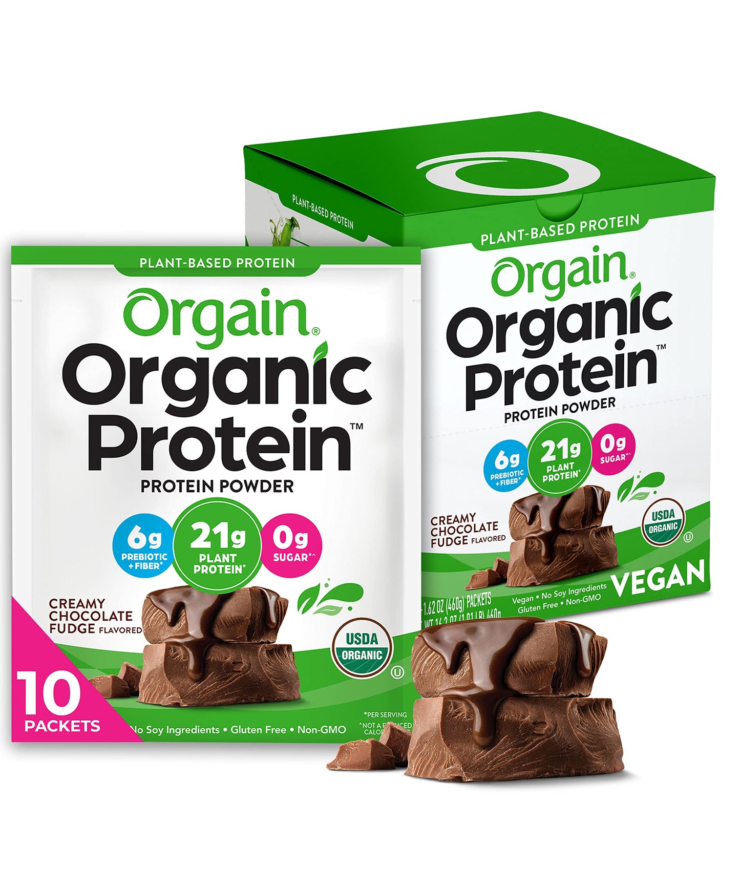 Orgain Organic Vegan Protein Powder, Chocolate Fudge - 21g Plant Based Protein, Gluten OrgainUS supplements