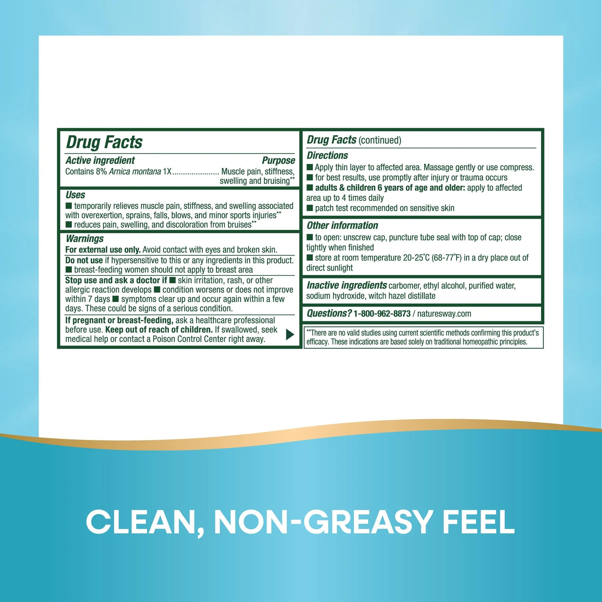 Nature's Way Boericke & Tafel Arniflora Arnica Gel, Temporarily Relieves Pain*, Swelling*, Stiffness*, 2.75 Oz (Packaging May Vary) Nature's WayAu supplements