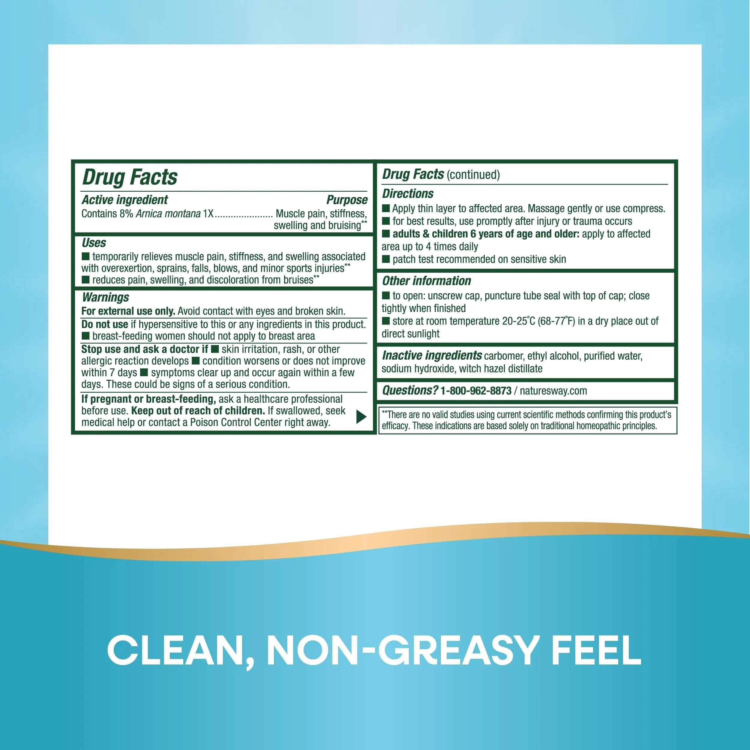 Nature's Way Boericke & Tafel Arniflora Arnica Gel, Temporarily Relieves Pain*, Swelling*, Stiffness*, 2.75 Oz (Packaging May Vary) Nature's WayAu supplements