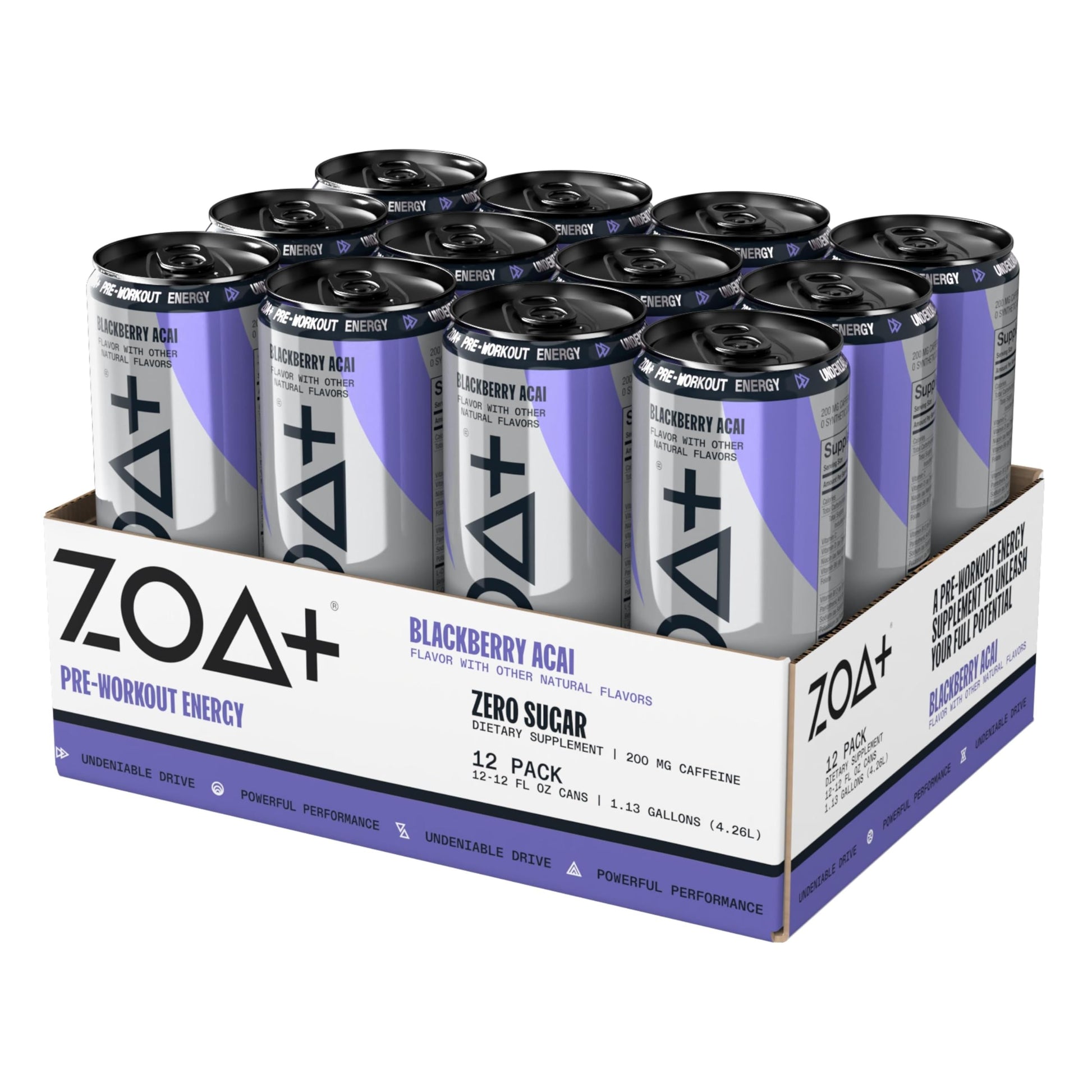 ZOA Plus Sugar-Free Pre-Workout Drink, Ready to Drink with Nitric Oxide, Vitamin B, C and D ZOAAu supplements