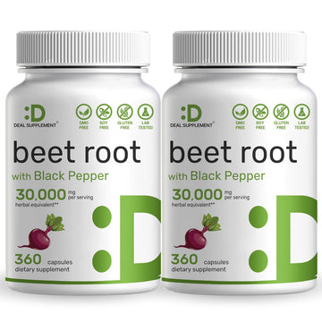 Two Pack Beet Root Capsules 30000mg Per Serving, 720 Counts | with Black Pepper Extract Eagleshine VitaminsAu supplements
