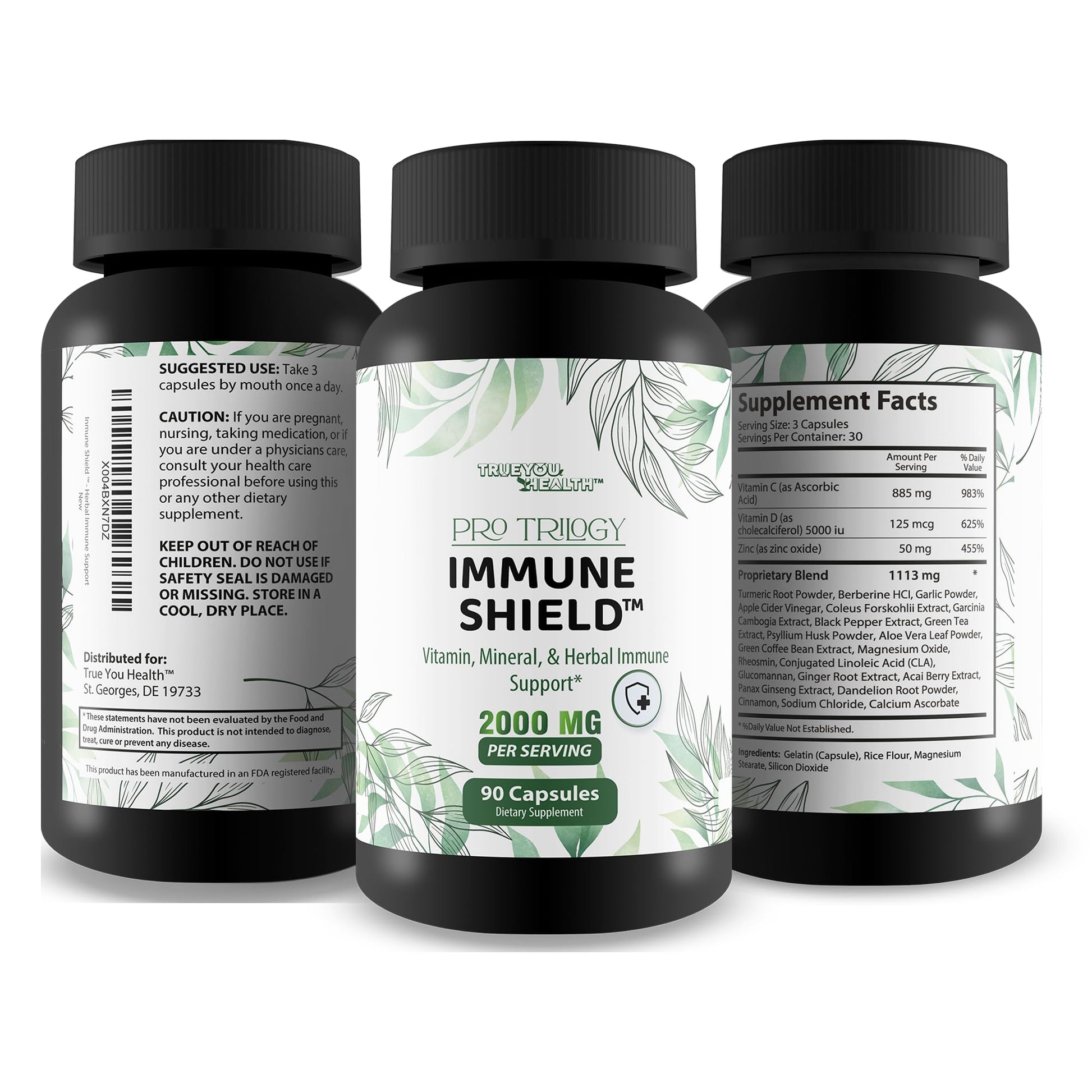 Pro Trilogy Immune Shield - Our Best Immune Support Supplement - Immune Support Capsules - Immune Boost Pills - Our Best Immune Pills Nature Vitamin D Zinc C Best Immune Support Vitamins True You HealthAu supplements
