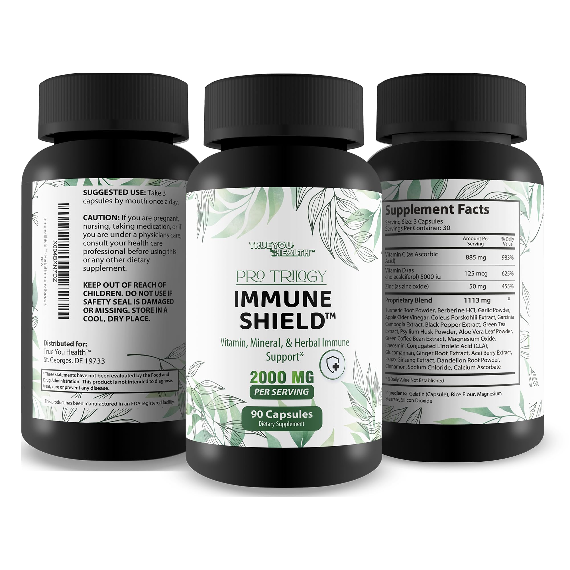 Pro Trilogy Immune Shield - Our Best Immune Support Supplement - Immune Support Capsules - Immune Boost Pills - Our Best Immune Pills Nature Vitamin D Zinc C Best Immune Support Vitamins True You HealthAu supplements