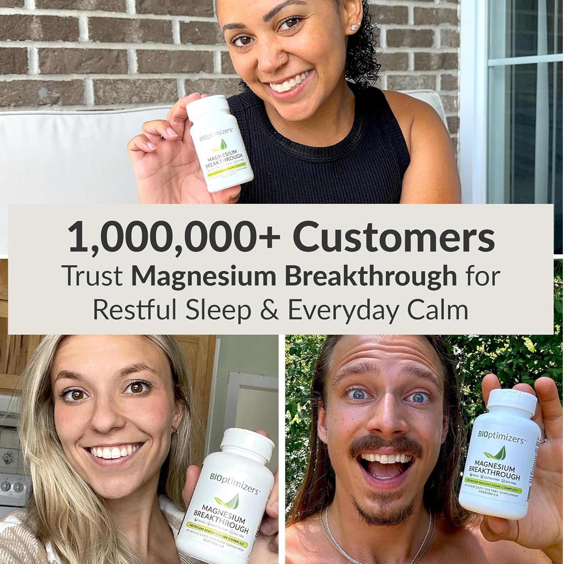 BIOptimizers Magnesium Breakthrough Supplement with 500mg - 7 Forms of Magnesium: Glycinate, Malate, Citrate, and More - Natural Support for Sleep and Cognitive Function -30 Capsules- Calming Vitamins BIOptimizersAu supplements