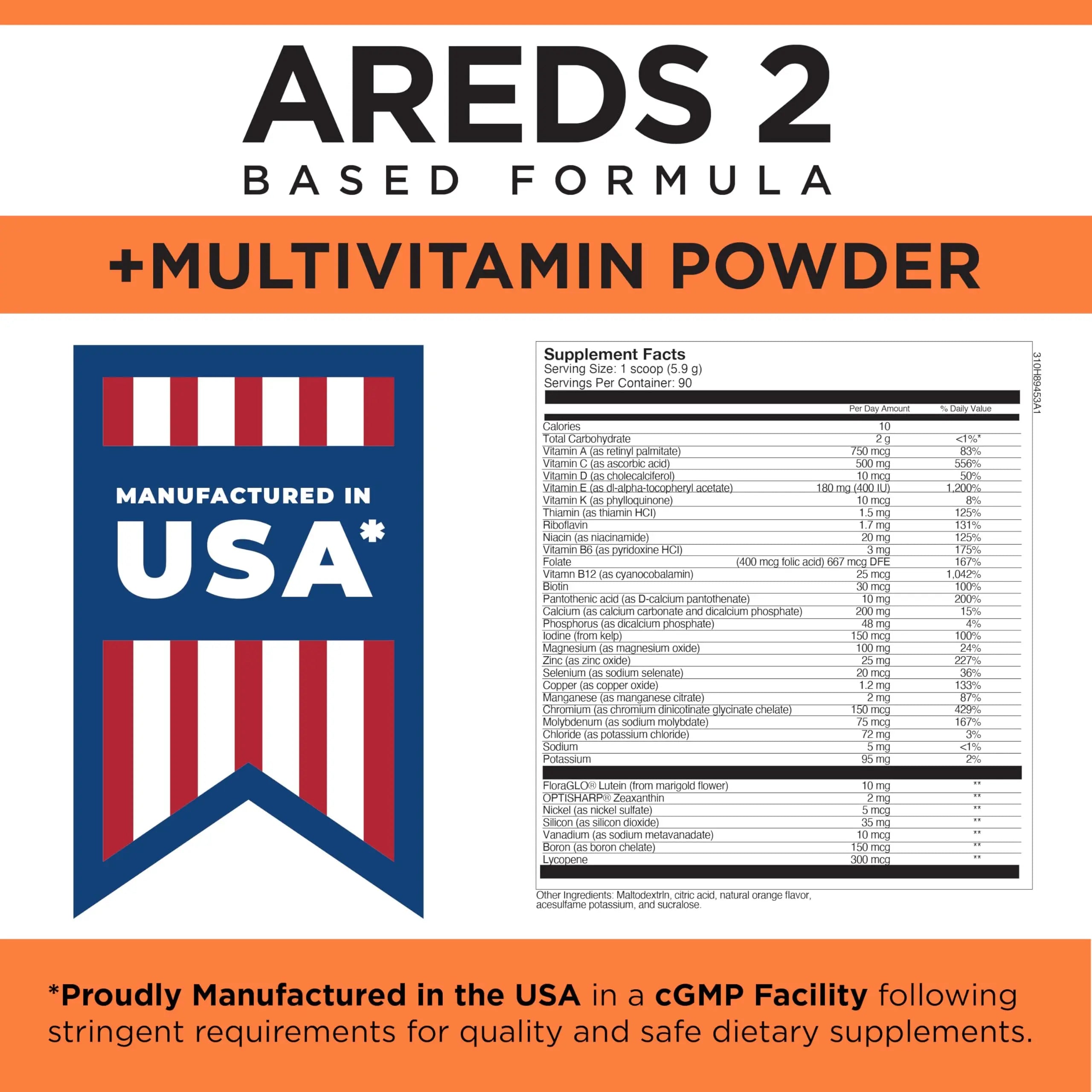 Viteyes AREDS 2 Powder + Multivitamin All-in-One, Macular Protection, Alternative to AREDS 2 chewables, No Pills, Lutein & Zeaxanthin ViteyesAu supplements