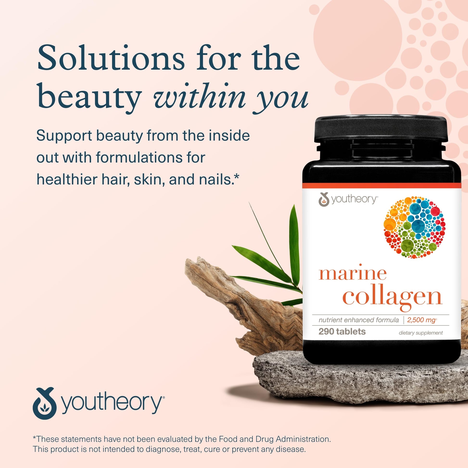 Youtheory Marine Collagen Tablets - 2,500 mg Fish-Sourced Collagen Peptides- with Vitamins A, C, E, B6 & B12 - Supports Joint & Nail Health* - Highly Absorbable - 290 Tablets (58-Day Supply) YoutheoryAu supplements