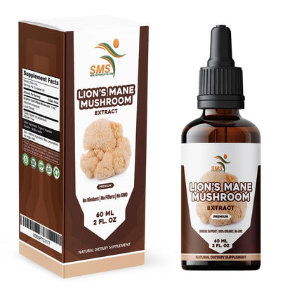 Lion's Mane Mushroom Drops Supplement, Lions Mane Tincture, Natural SMSHEALTHPRODUCTS.comUS supplements