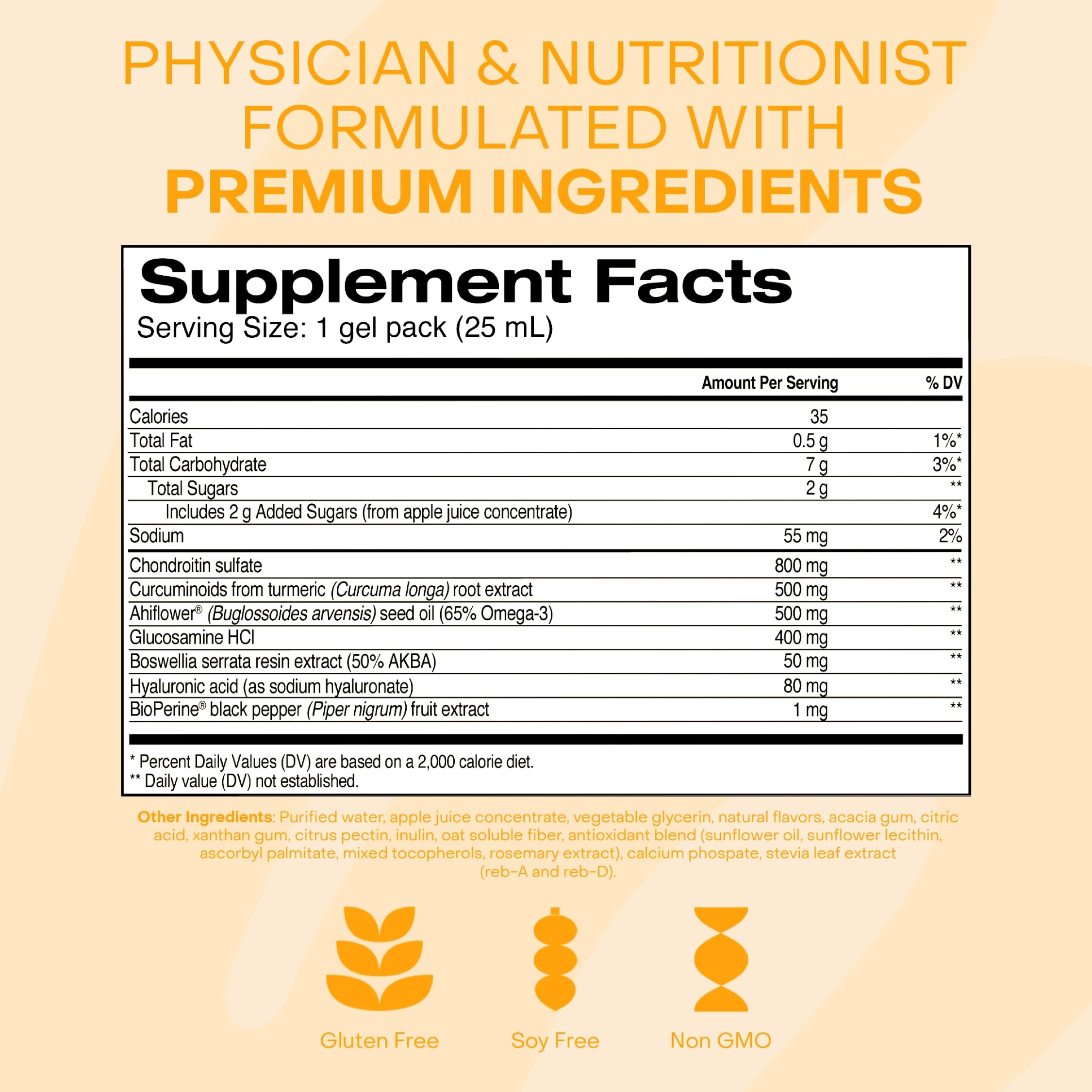 Healthycell Joint Health & Mobility Daily Liquid Supplement - Joint Support Supplement, Inflammation Response, Cartilage & Flexibility with Curcumin, Glucosamine & Chondroitin - 14 Gel Packs HealthycellAu supplements
