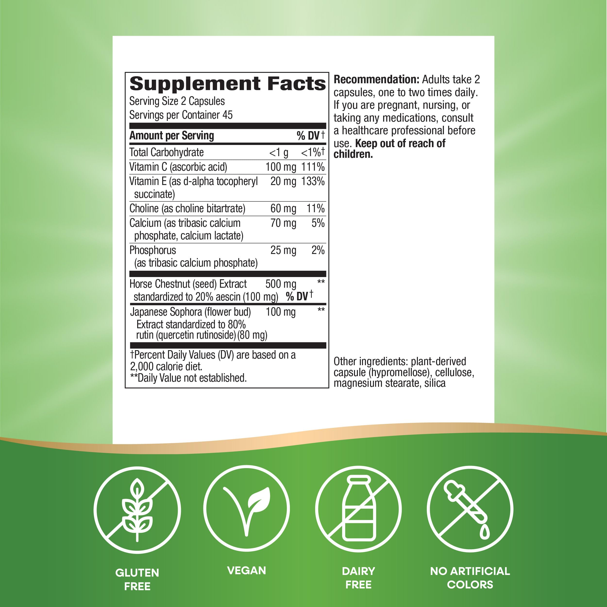 Nature's Way Premium Hem-Care, Unique Vein Health Blend*, 90 Capsules Nature's WayAu supplements