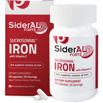 SiderAL Forte Iron Supplement Clinically Proven to Increase Levels Without Side Effects | Sucrosomial High Absorption Gentle Iron Pills for Women and Men | PHARMANUTRAAu supplements