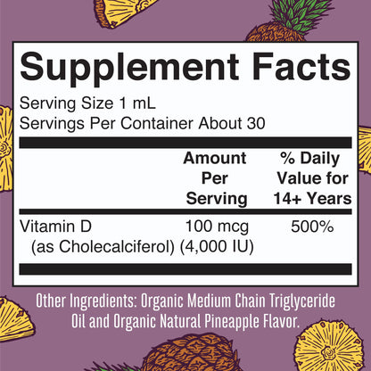 MaryRuth Organics Vitamin D3 Liquid Drops | Megadose 4000 IU | USDA Organic Liquid Vitamin D Spray for Adults & Kids | Immune Support & Bone Health | Vegan | Gluten Free | Non-GMO | 30 Servings MARYRUTH'SUS supplements