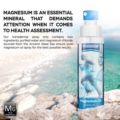 High Absorption Pure Magnesium Oil Spray – 250 ml – 100% Pure Magnesium Chloride MGSPORTUS supplements
