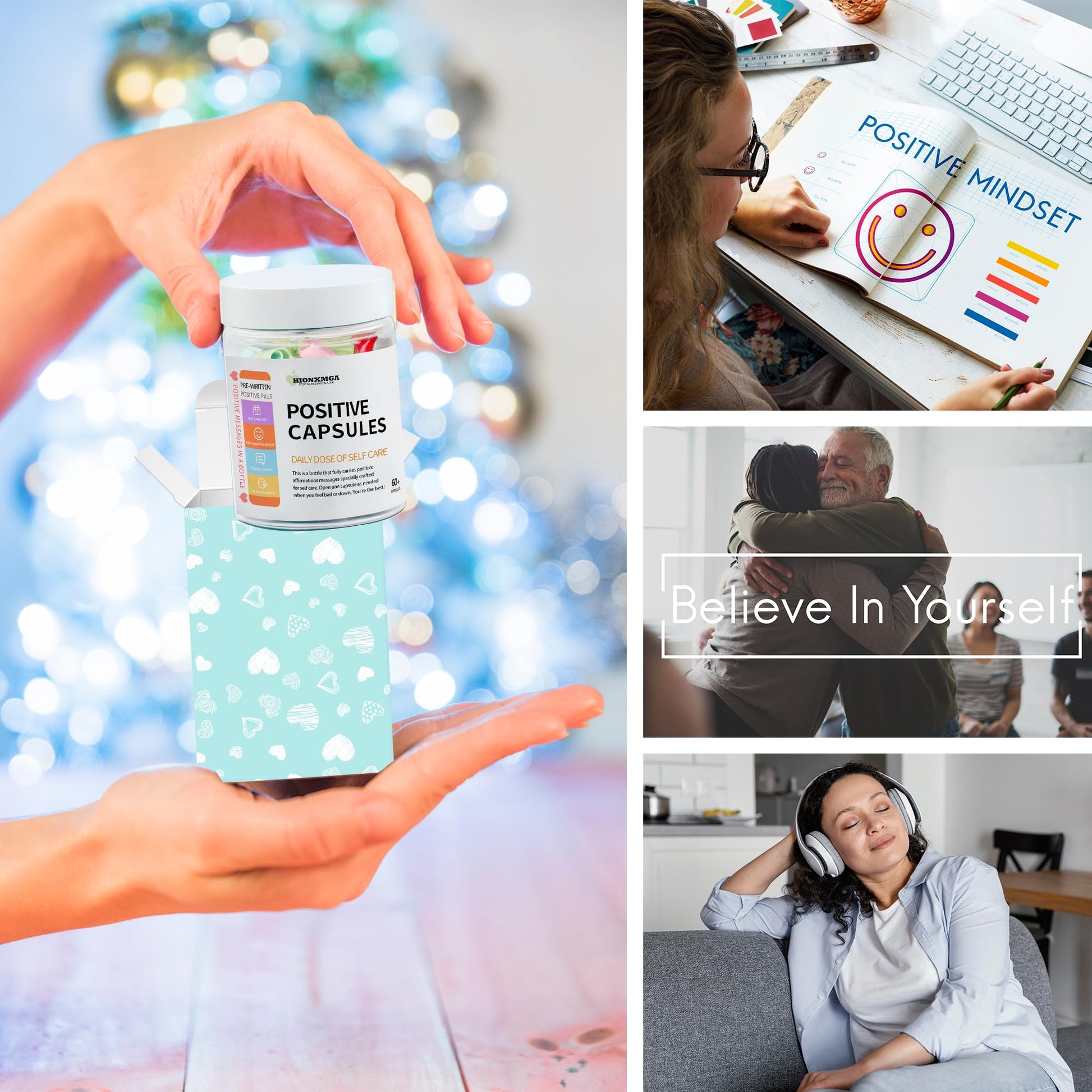 HIONXMGA Positive Messages in a Bottle (60+ Positive Affirmations),Self Care Gifts for Women Men HIONXMGAAu supplements