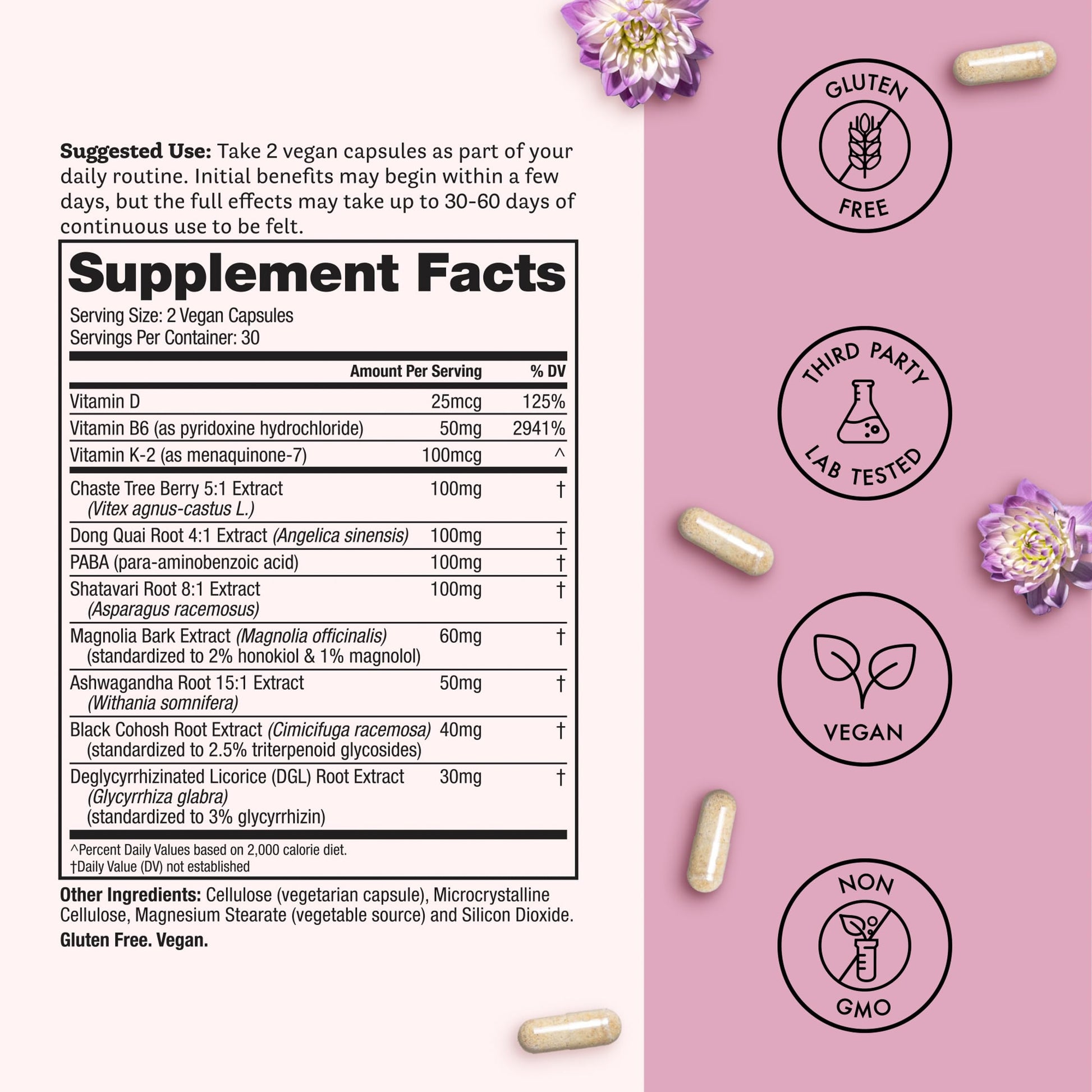 Winged Wellness Hot Momma Menopause Supplements for Women - Hormone-Free Menopause Relief Support for Hot Flashes & Night Sweats with Chaste Tree Berry, Multivitamins & Shatavari - 60 Vegan Capsules Winged WellnessAu supplements