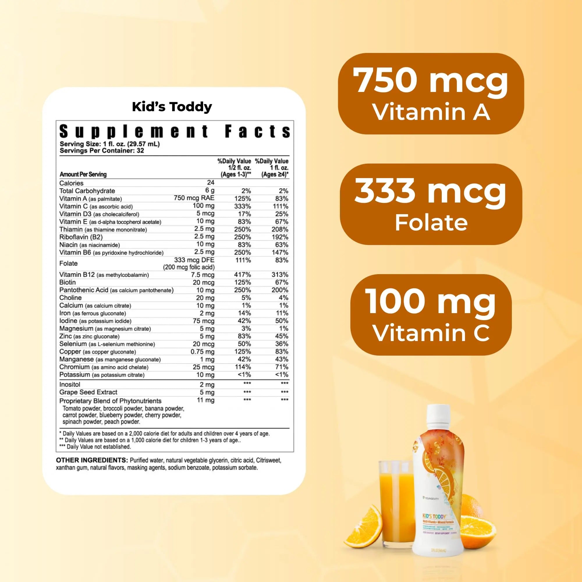 Youngevity Kid's Toddy™ - Mega Multivitamin for Kids & Children Age 2+ - 14 Vitamins, 10 Minerals, Phytonutrient Blend YoungevityAu supplements