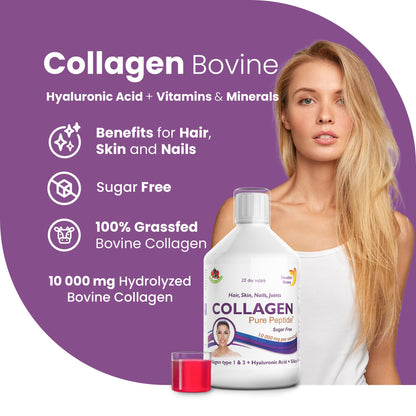 Swedish Nutra Liquid Bovine Collagen - Pack of 500ml, 20 Day Supply | Sugar Free Berry Flavour Swedish NutraUS supplements