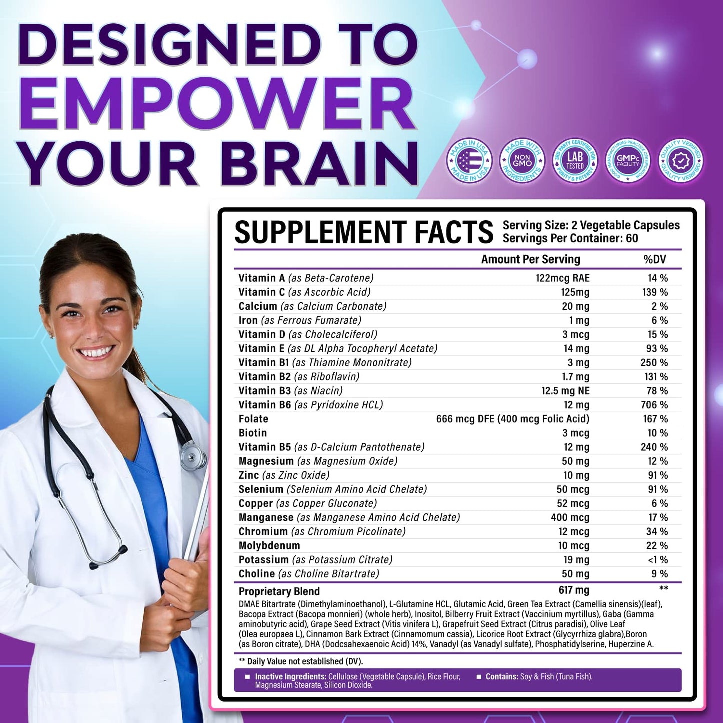 40-in-1 Brain Booster Supplements for Memory, Focus, Clarity, Energy, Performance Rainbow Nutrients, LLCUS supplements