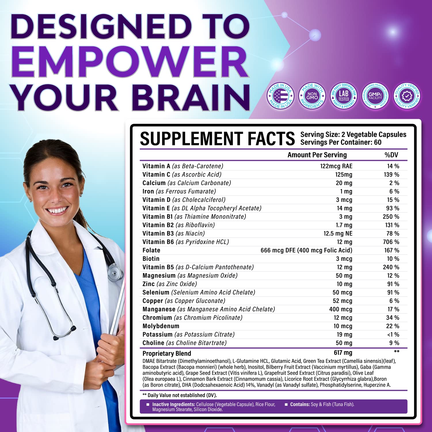 40-in-1 Brain Booster Supplements for Memory, Focus, Clarity, Energy, Performance Rainbow Nutrients, LLCUS supplements