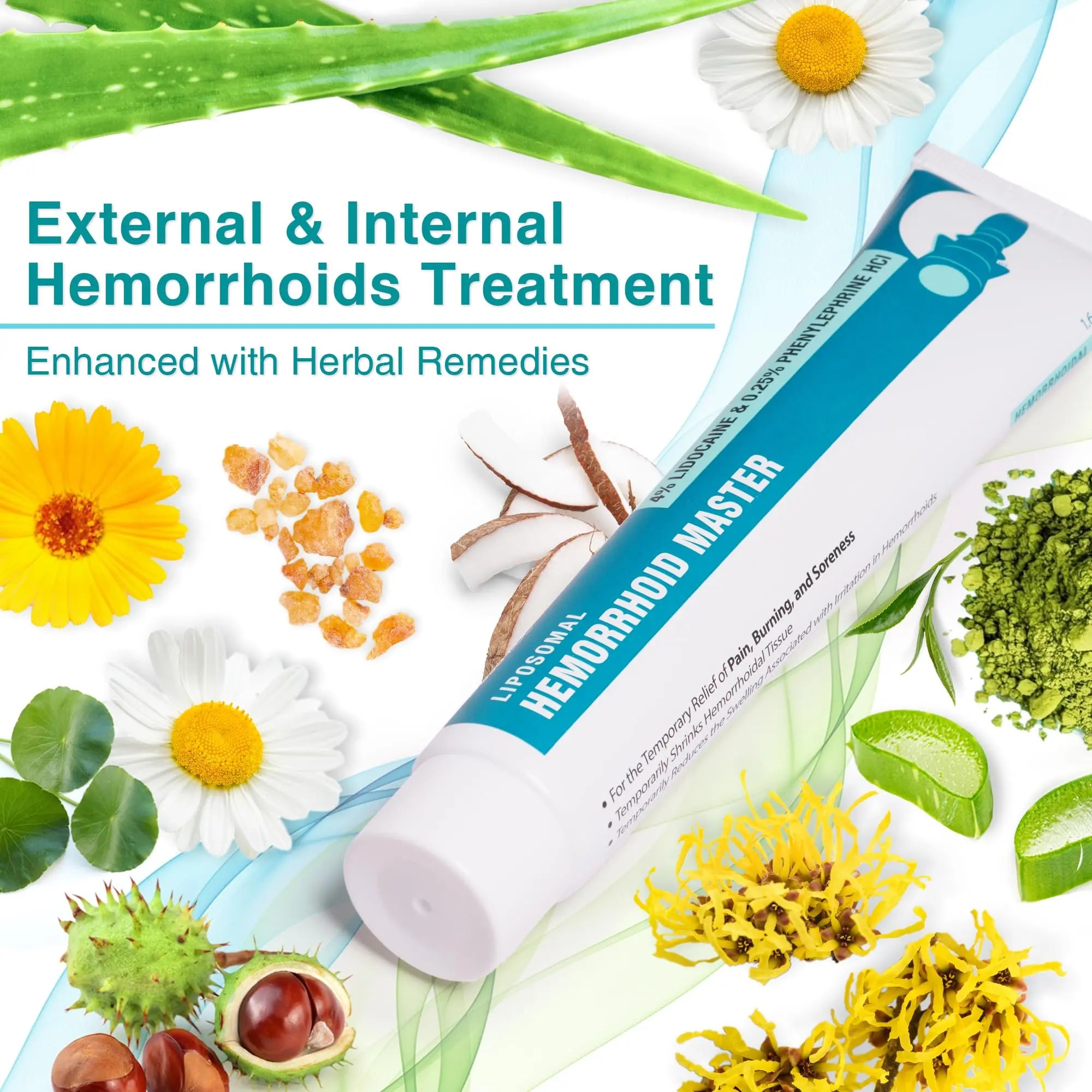 Ebanel 4% Lidocaine Hemorrhoid Treatment Ointment with Phenylephrine, Witch Hazel, Vitamin B6, Zinc Oxide, Frankincense, External and Internal Hemorrhoids Treatment Burn Itch Pain Relief Anal Cream EbanelAu supplements