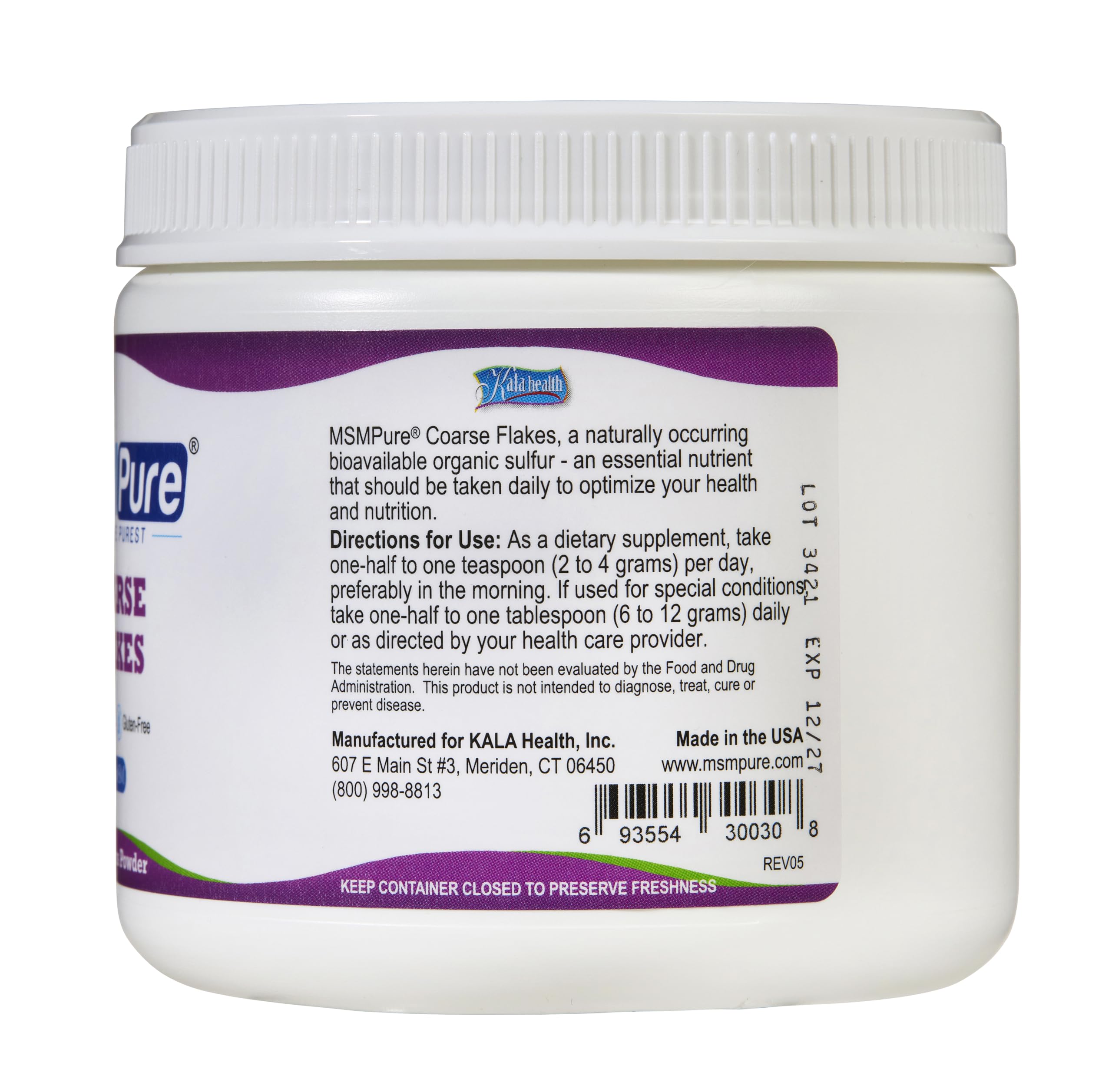 KALA HEALTH MSMPure MSM Coarse Flakes 8.8oz and MSM Gel With Organic Aloe 8oz Bundle KALA HEALTHAu supplements