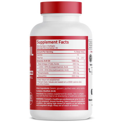 Bronson Antarctic Krill Oil 1000 mg with Omega-3s EPA, DHA, Astaxanthin and Phospholipid BronsonUS supplements