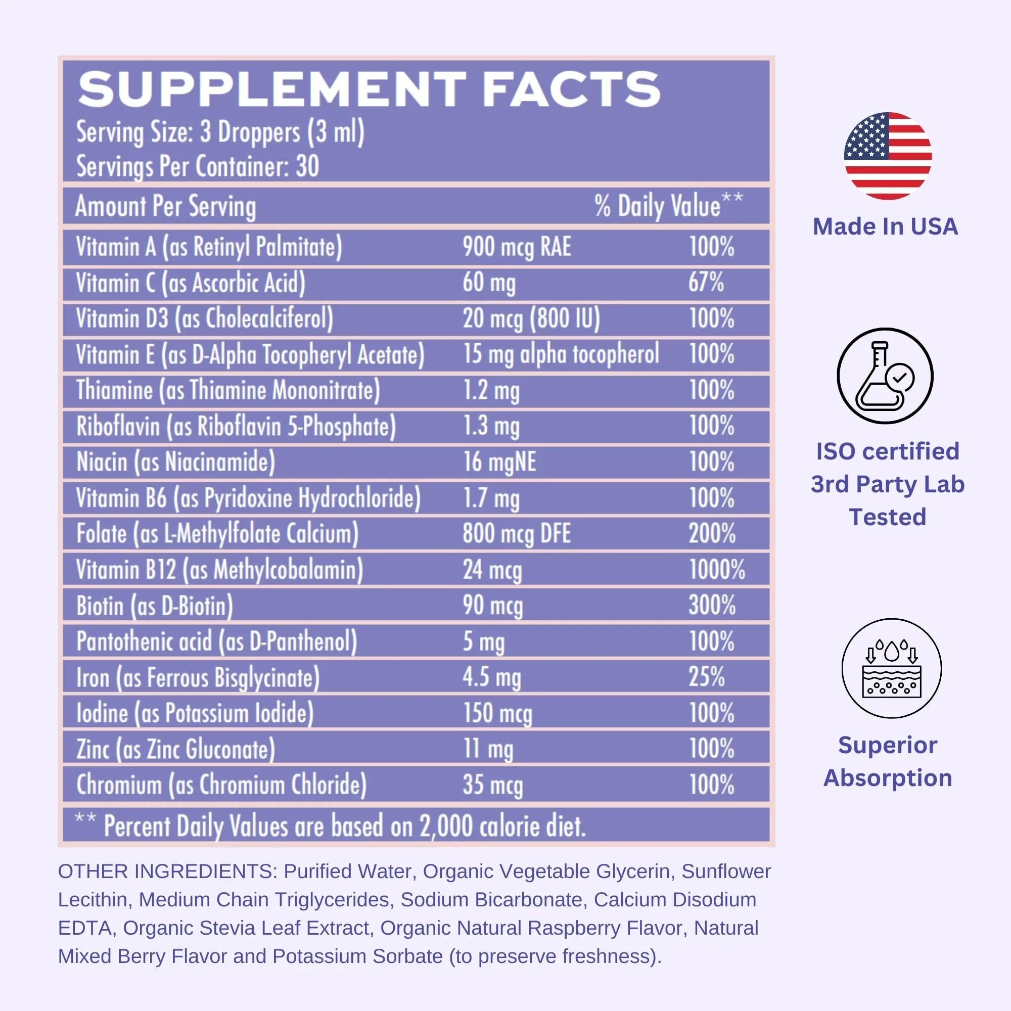 Vitaminally Women's Multivitamin liposomal Liquid Drops with Iron | 30 Day Supply | 3 FL Oz | Non-GMO | Gluten Free | Supports Overall Health, Energy and Beauty VitaminallyAu supplements