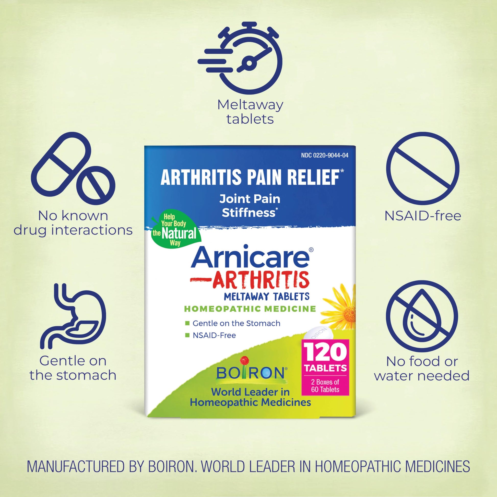 Boiron Arnicare Arthritis Tablets for Arthritis Pain Relief, Joint Soreness, and Rheumatic Pain - 120 Count BoironAu supplements