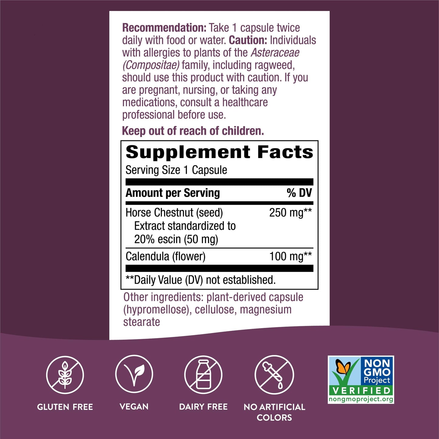 Nature's Way Standardized Horse Chestnut, Premium Extract for Healthy Veins and Blood Nature's WayUS supplements