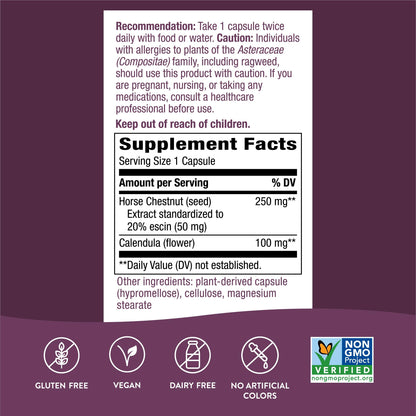 Nature's Way Standardized Horse Chestnut, Premium Extract for Healthy Veins and Blood Nature's WayUS supplements