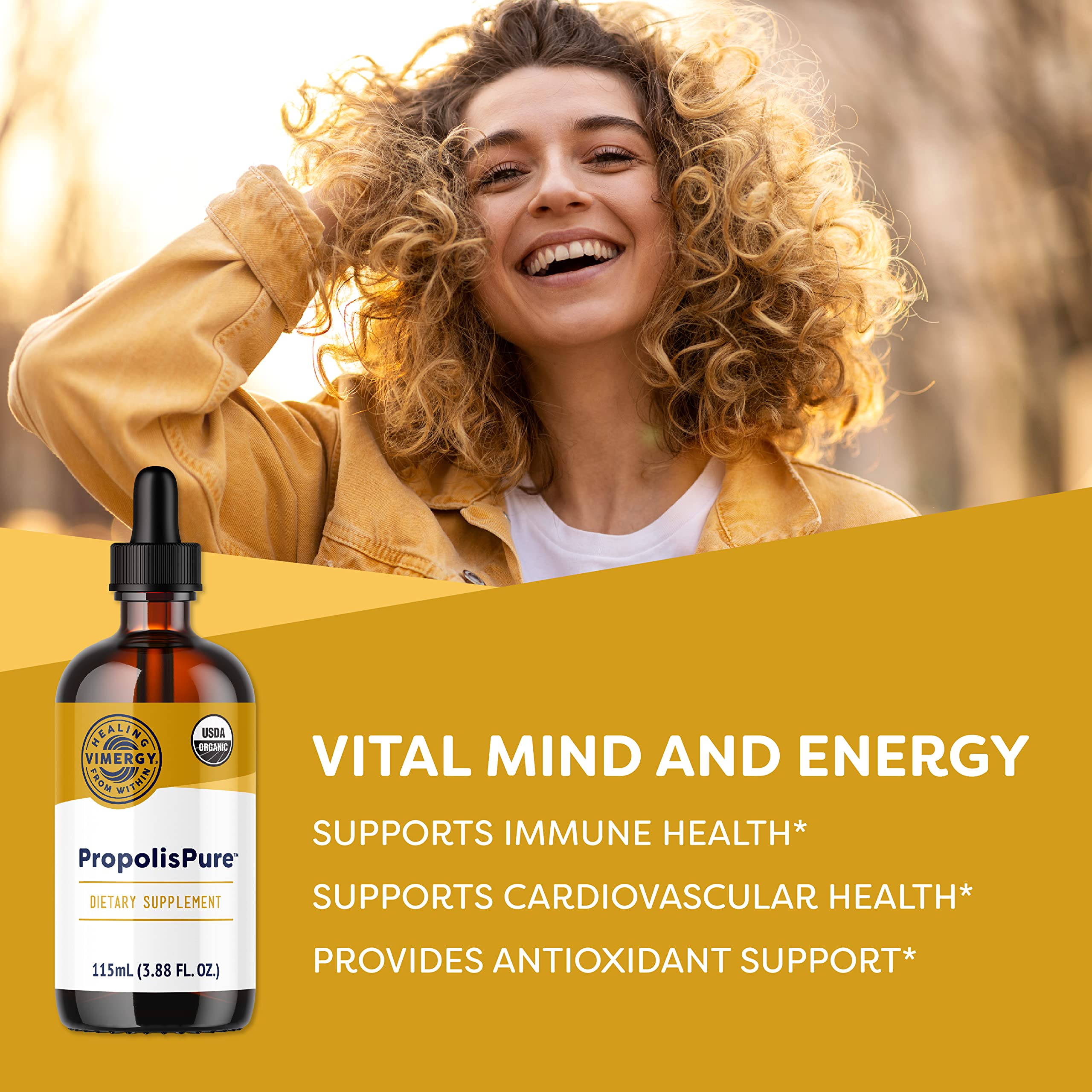 Vimergy PropolisPure® – Supports Immune and Respiratory Health* – Benefits Oral Health* – USDA Certified Organic, Kosher, Paleo-Friendly, Gluten-Free – 115 mL (57 Servings) VimergyAu supplements