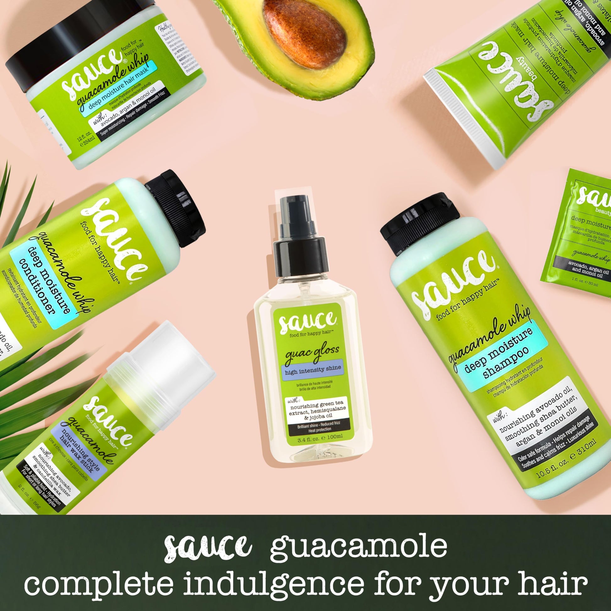 SAUCE BEAUTY Guac Hair Gloss, 3 Fl Oz High Intensity Shine, Jojoba Oil, Green Tea Extract & Squalane to Smooth, Boost Shine & Control Frizz for Sleeker, Softer, More Manageable Hair, Vegan Formula SAUCE BEAUTYAu supplements