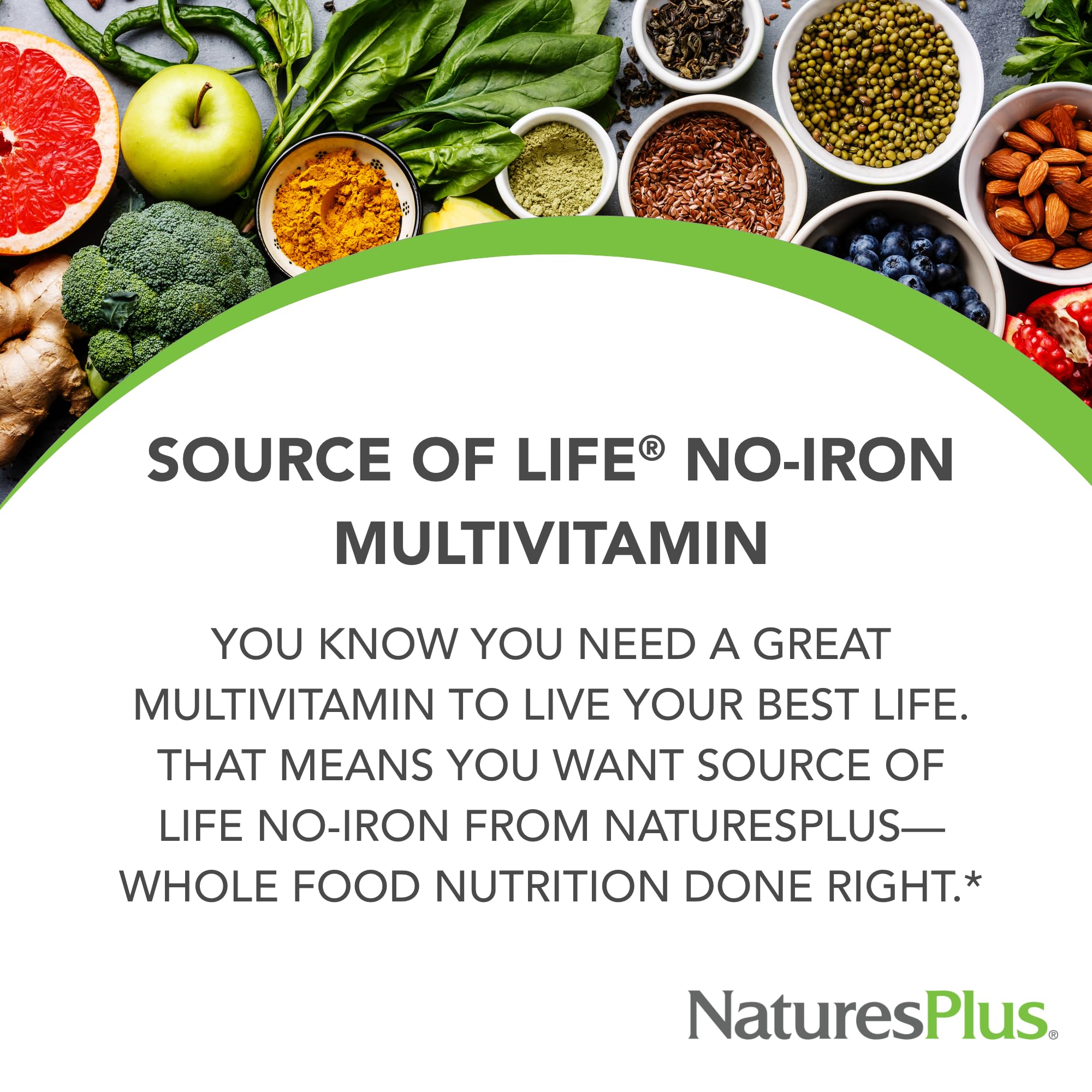 NaturesPlus Source of Life No Iron - 90 Tablets - Multivitamin & Mineral Supplement with Vitamin D3 - Supports Natural Energy & Well-Being - Gluten Free, Vegetarian - 30 Servings NaturesPlusAu supplements