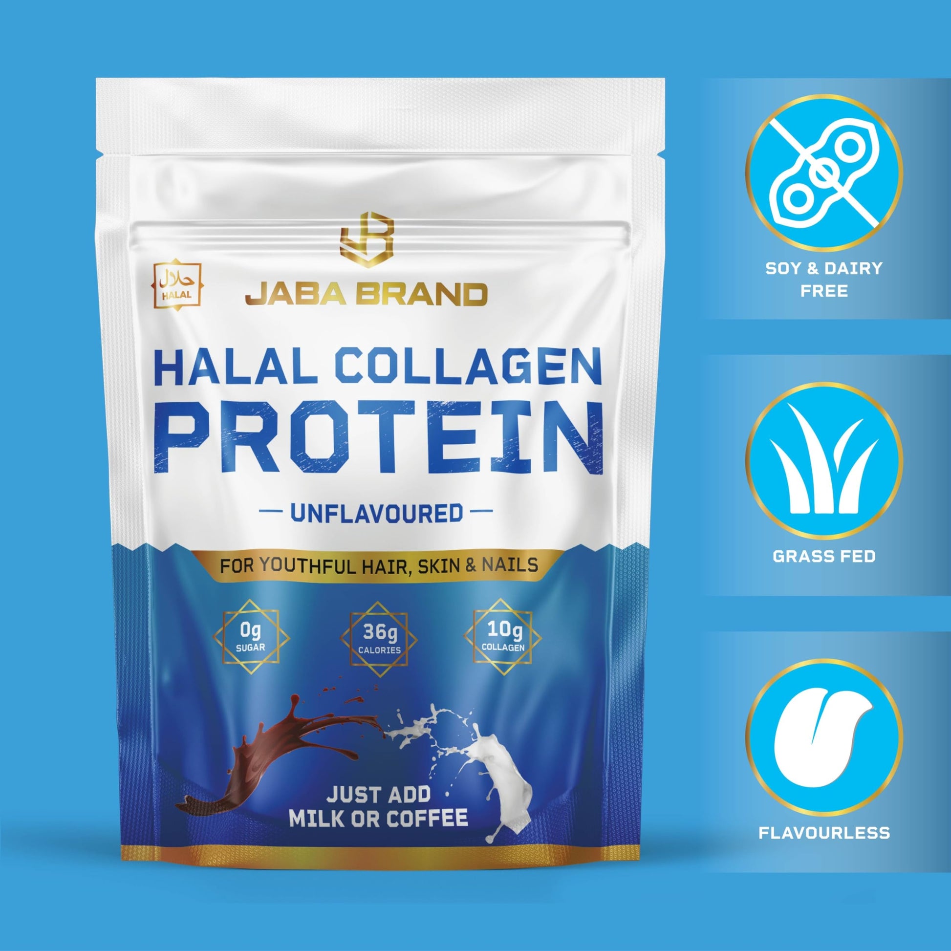 JABA BRAND - Halal Bovine Collagen Protein Powder for Hair, Nails, Joints and Skin JABA BRANDAu supplements
