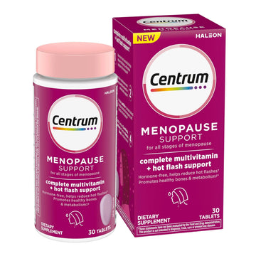 Centrum Complete Multivitamin Supplement + Hot Flash Support Menopause Support Tablets, with Clinically Studied geniVida, 30 Count CentrumAu supplements