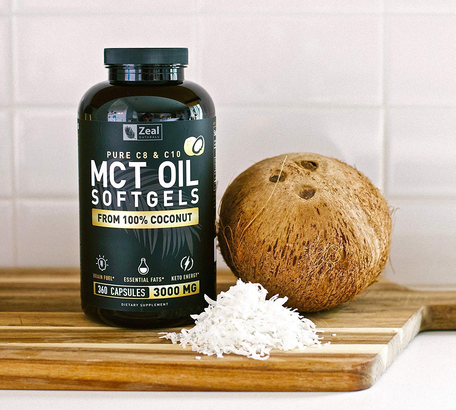 Pure MCT Oil Capsules (360 Softgels | 3000mg) 4 Month Supply Keto Pills w Unrefined Coconut Zeal NaturalsAu supplements