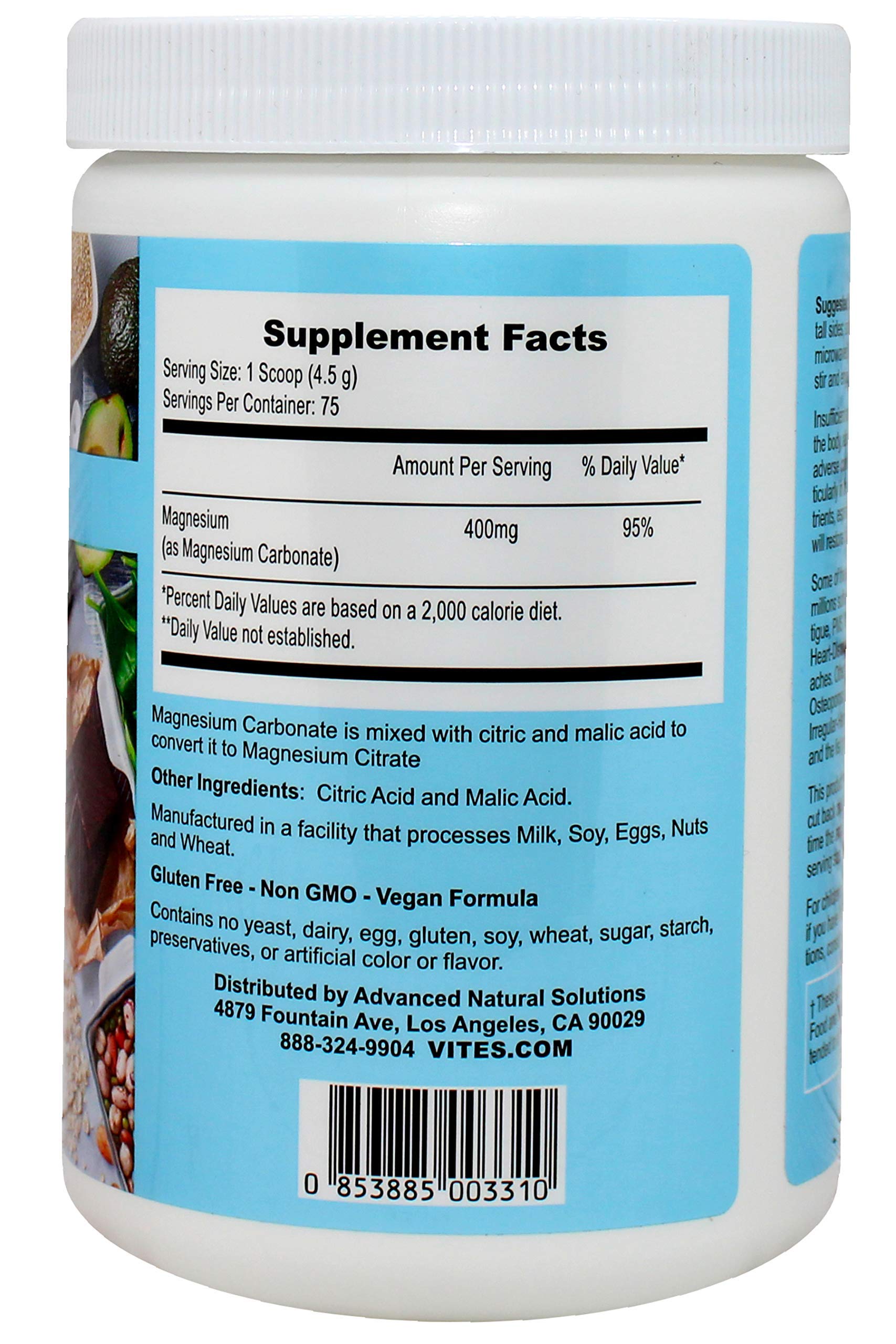 Magnesium Supreme (Original Plain Unflavored) Better Sleep, Relaxation Natural Magnesium Supplement, Non-GMO, Gluten Free, Vegan Formula. 12oz 75 Servings Peter's ChoiceAu supplements