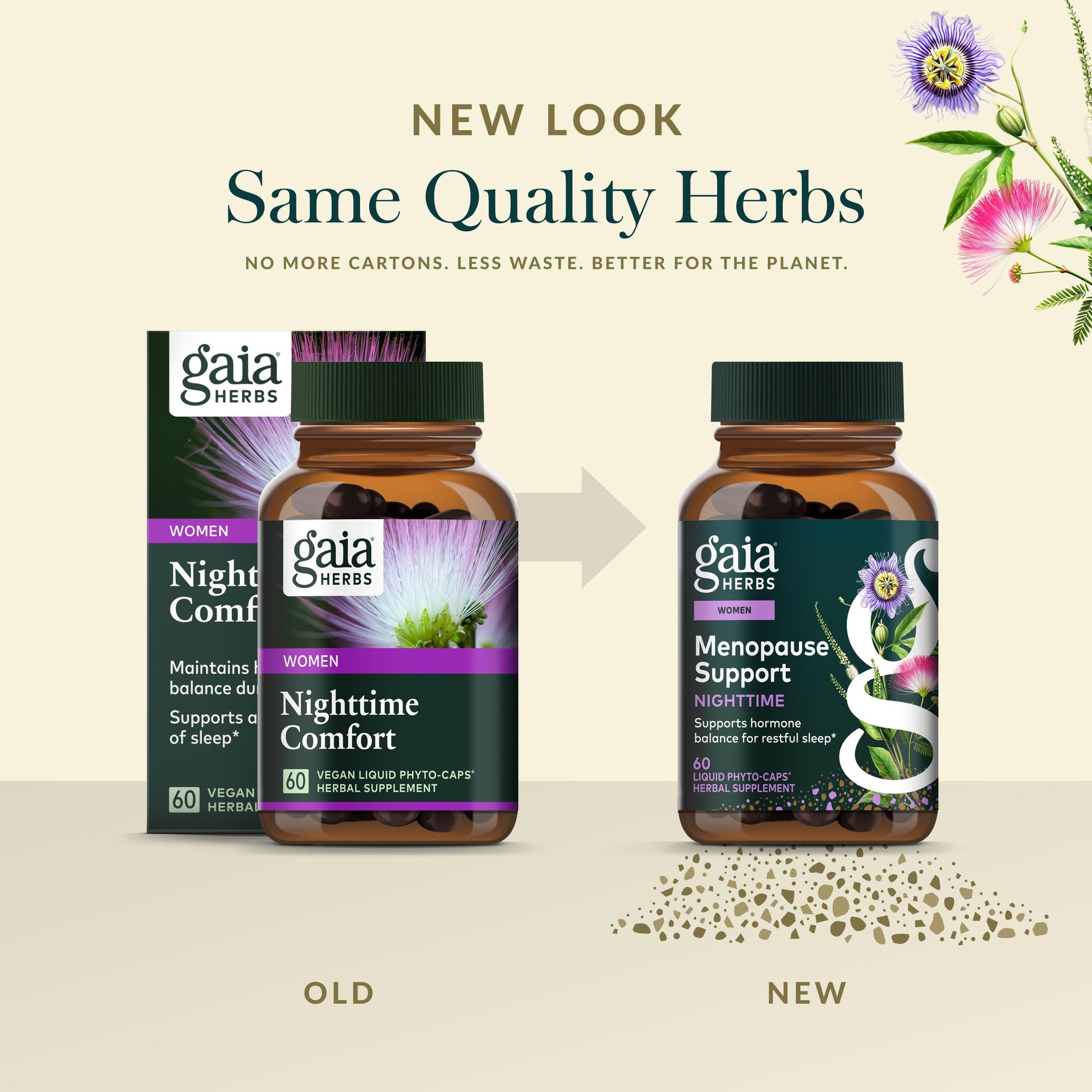 Gaia Herbs Menopause Support Nighttime - Menopause Supplement for Women* - with Black Cohosh, Mimosa, Passionflower & St. John's Wort - 60 Vegan Liquid Phyto-Caps (30 Servings) Gaia HerbsAu supplements