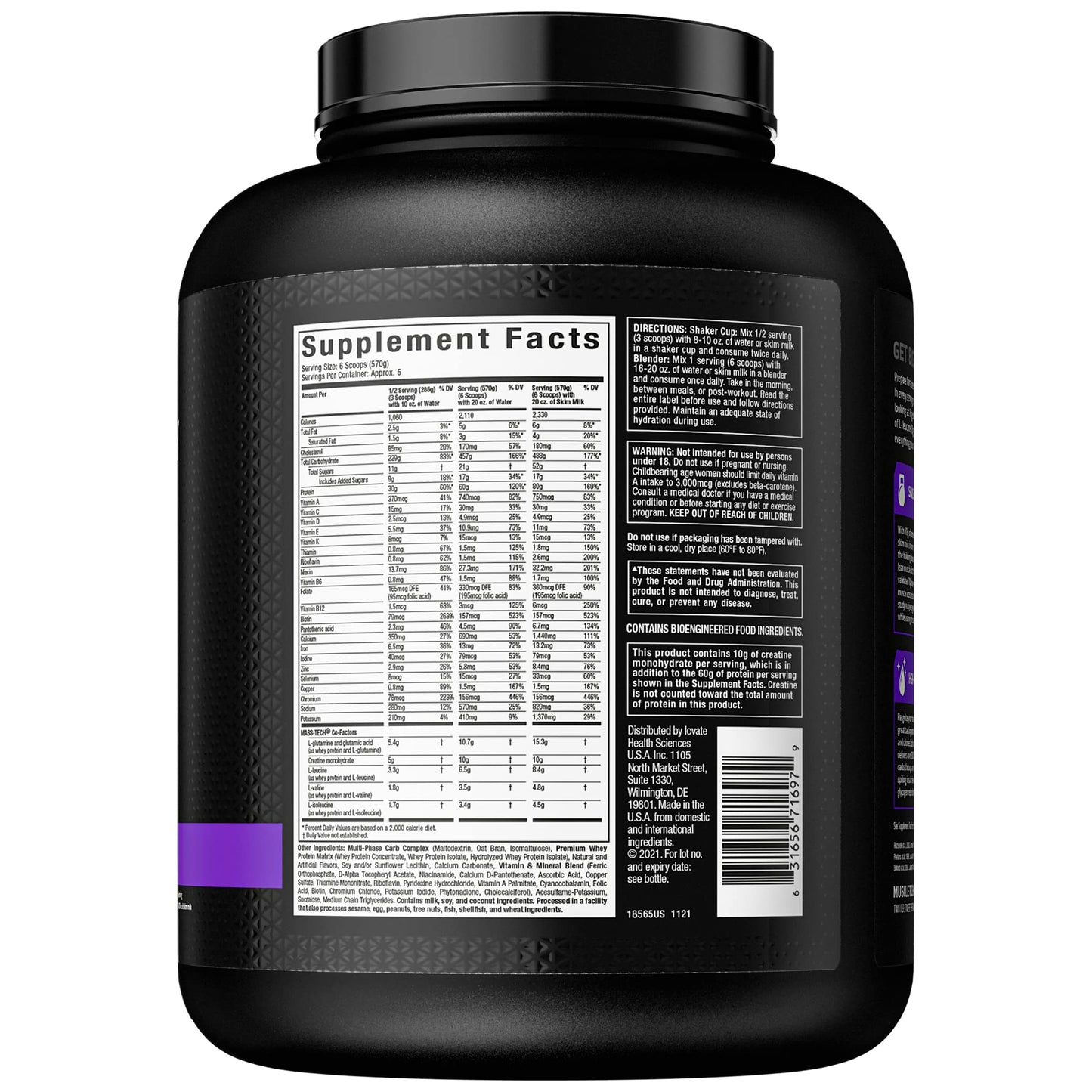 Muscletech Mass Gainer Mass-Tech Extreme 2000, Muscle Builder Whey Protein Powder MuscleTechUS supplements