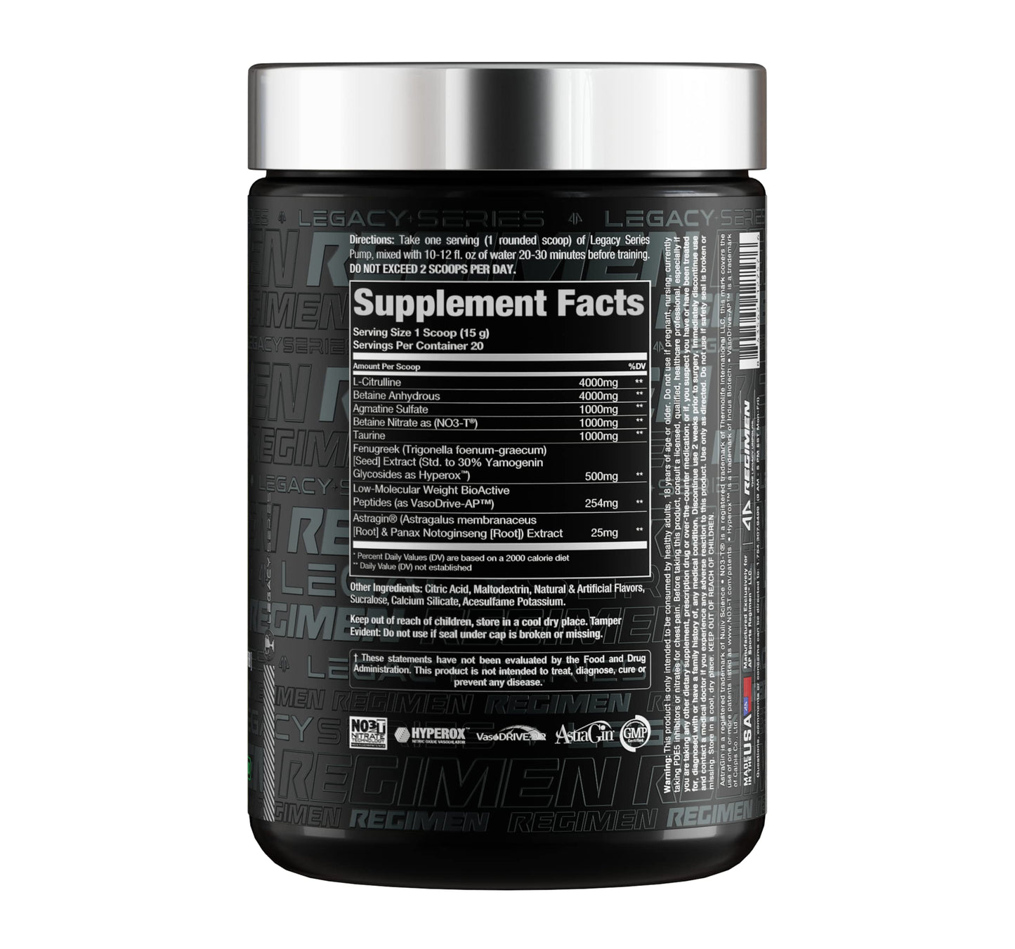 Legacy Series Pump Stim Free Muscle Pump Amplifier Pre-Workout Powder by AP Sports AP RegimenUS supplements