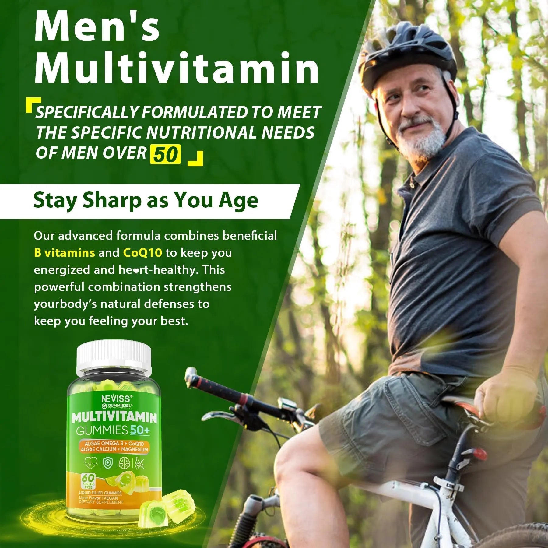 NEVISS Multivitamin for Men & Probiotics for Kids Teen + Veggie & Fruit Fiber Gummies NEVISSAu supplements
